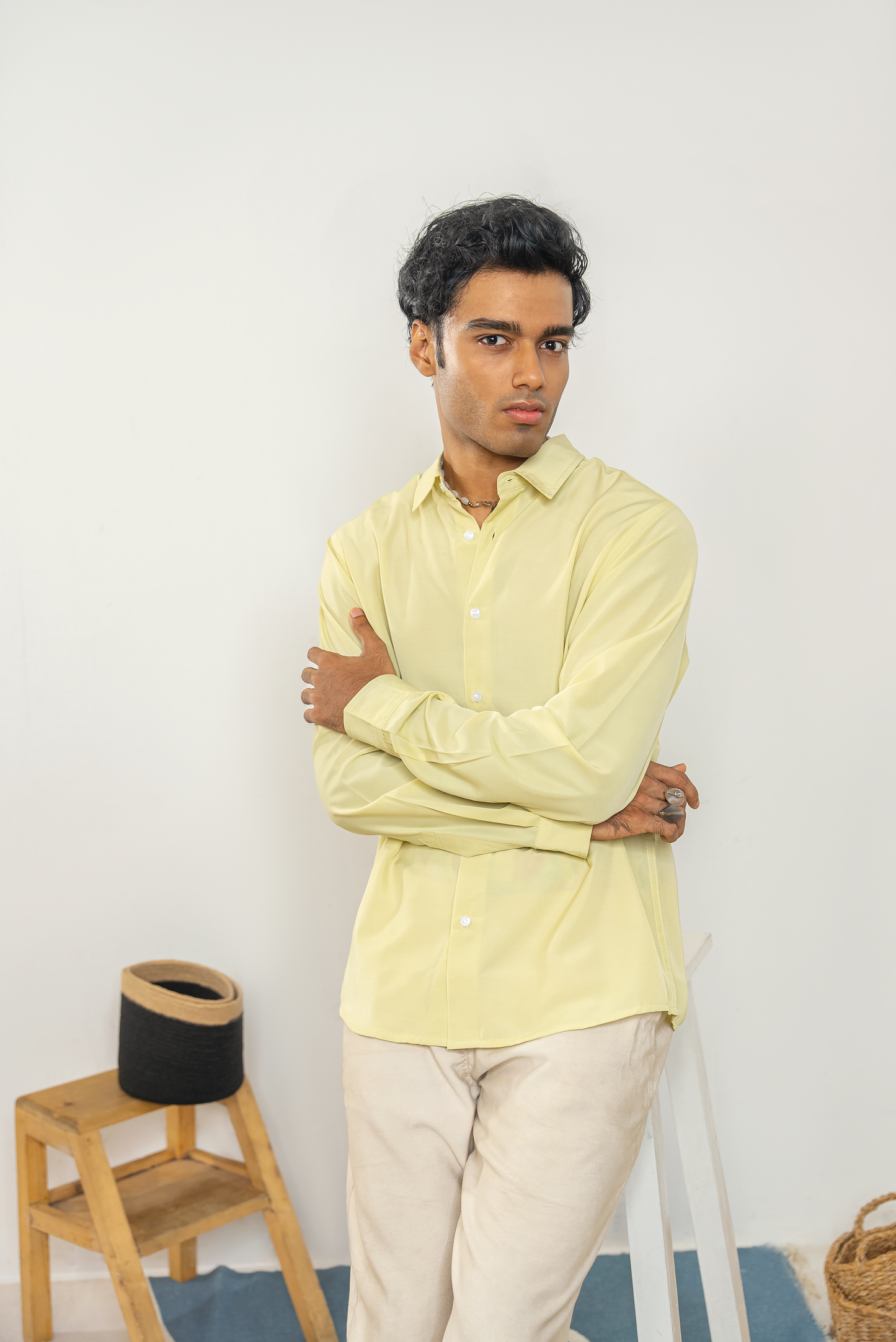 Lime Green Long Sleeve Shirt For Men