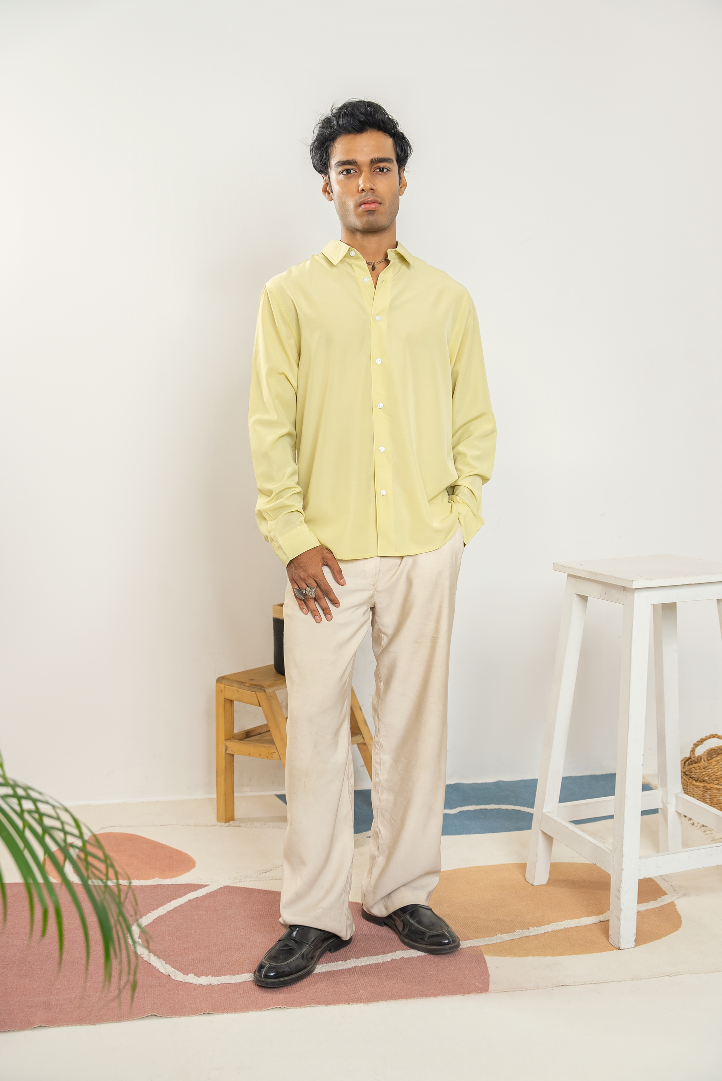 Lime Green Long Sleeve Shirt For Men