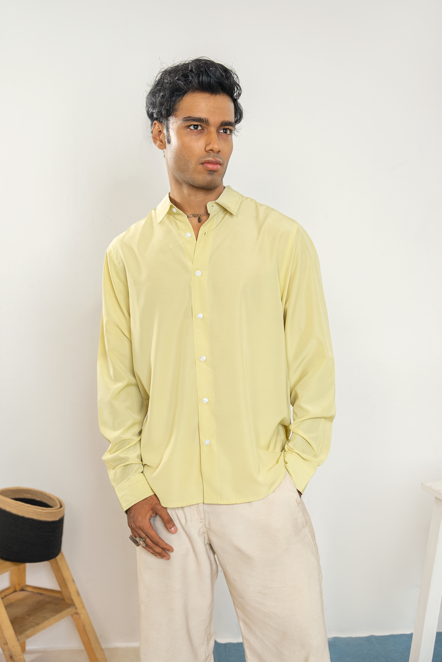 Lime Green Long Sleeve Shirt For Men