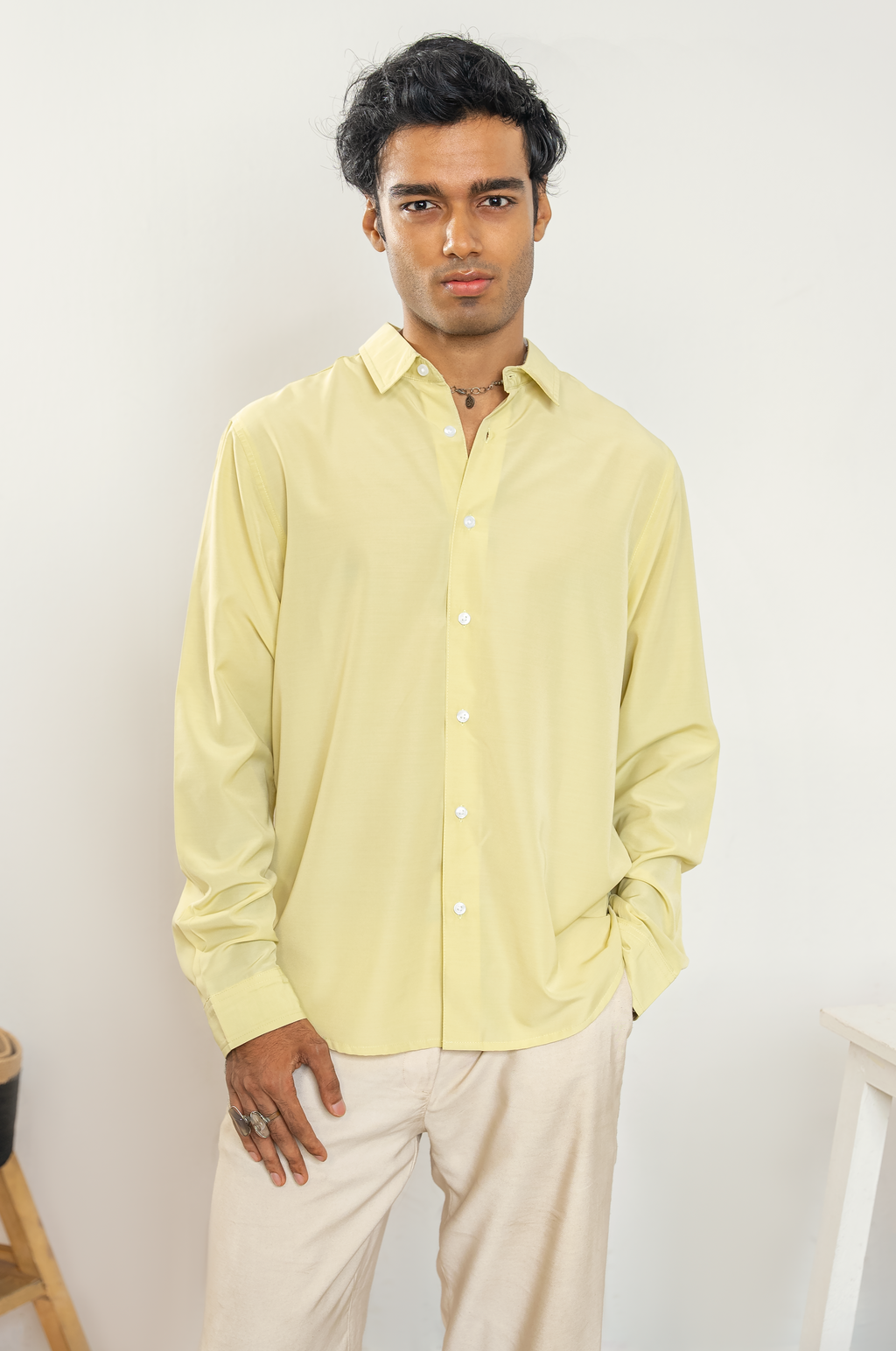 Lime Green Long Sleeve Shirt For Men