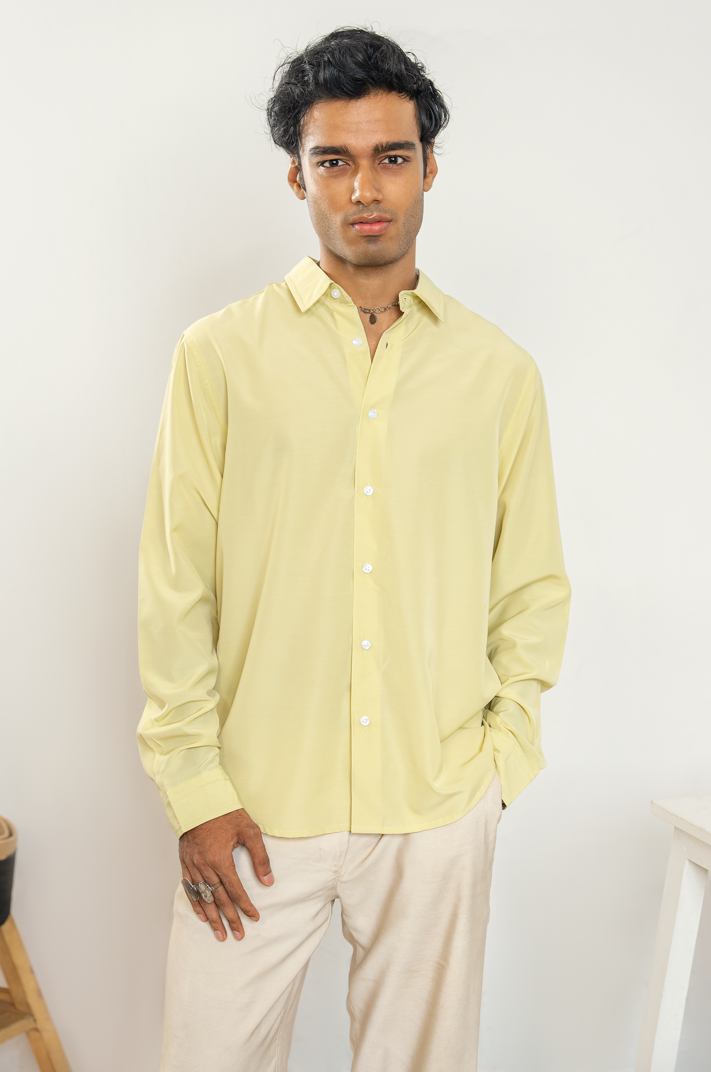 Lime Green Long Sleeve Shirt For Men