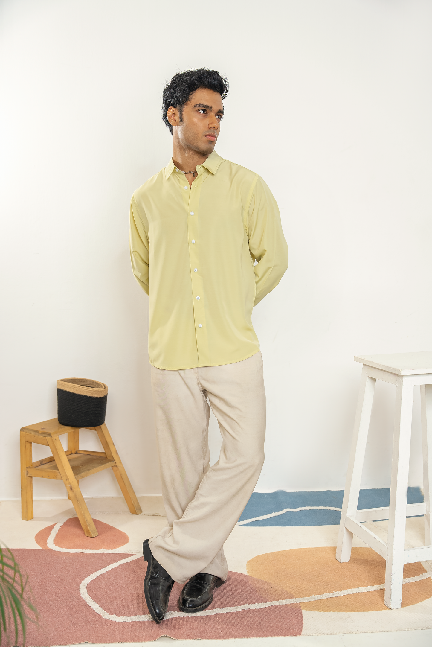 Lime Green Long Sleeve Shirt For Men