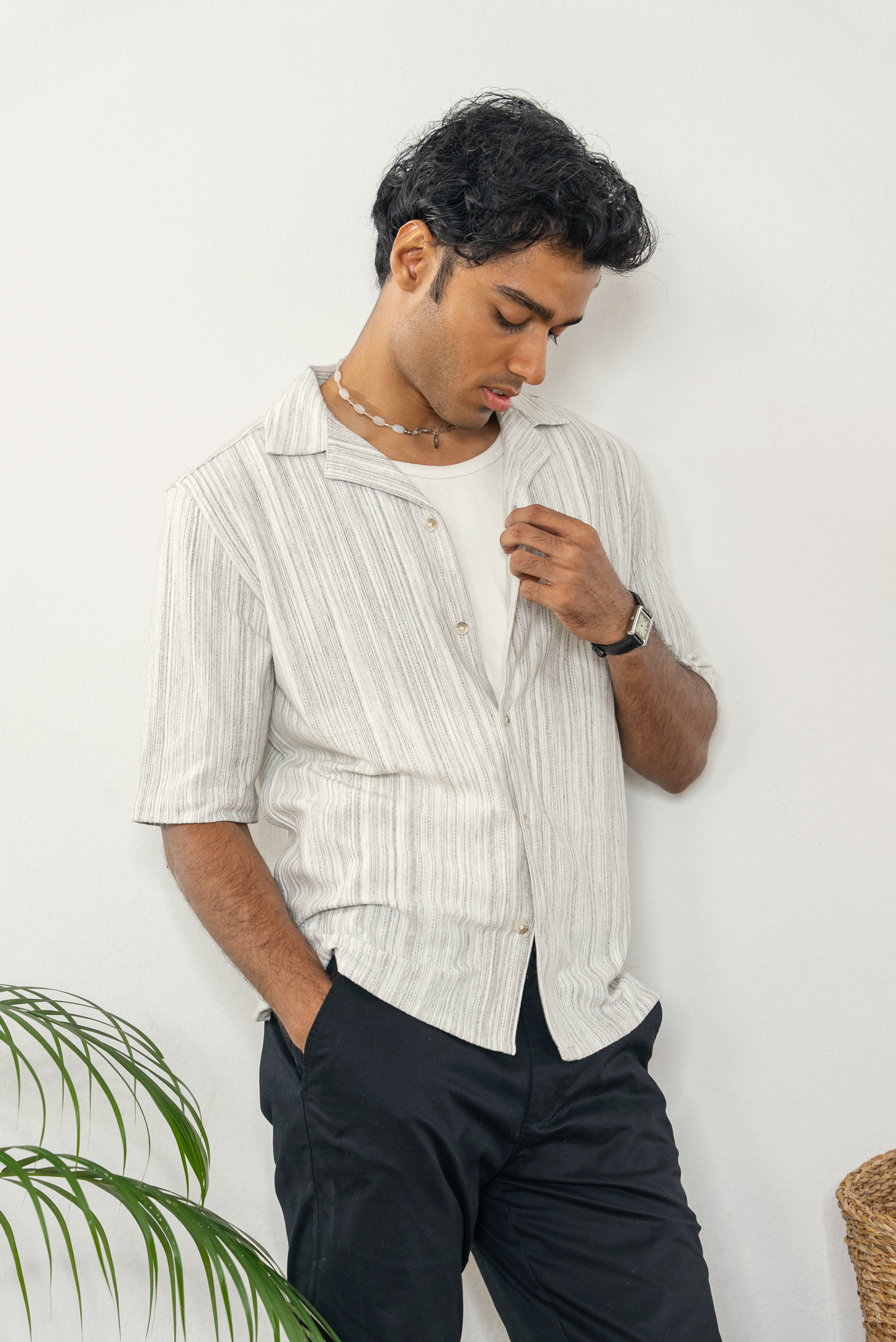 Cordaro Cuba - White and Grey Stripe Cuba - Cuban Shirt For Men