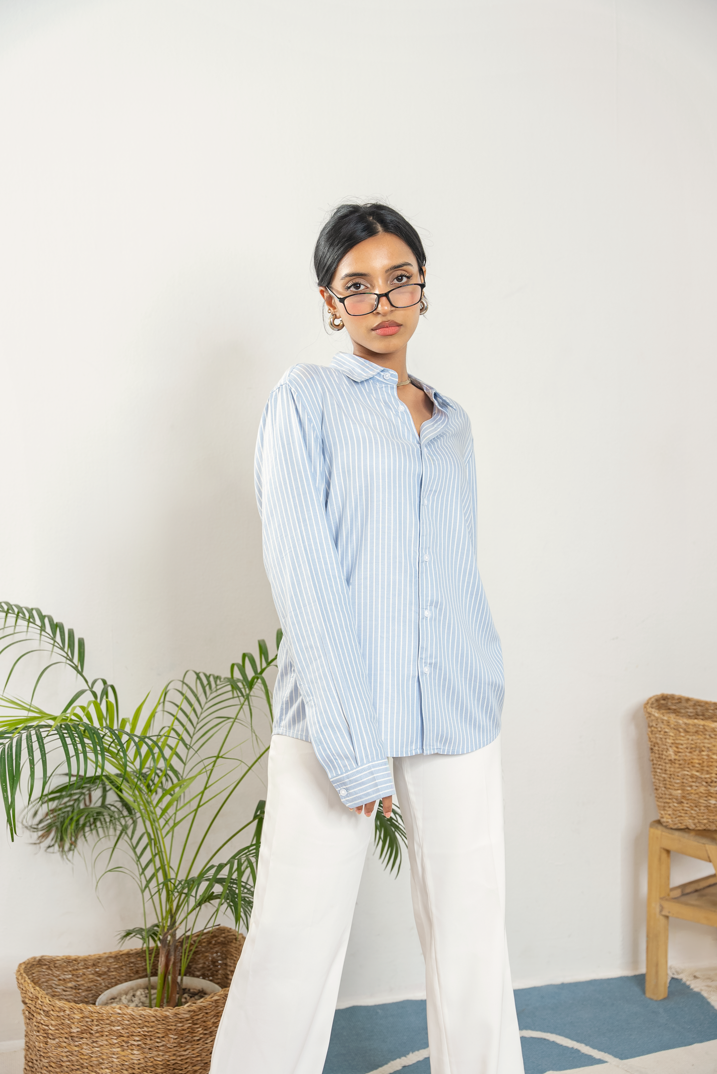 Light Blue Stripe Long Sleeve Shirt - Unisex