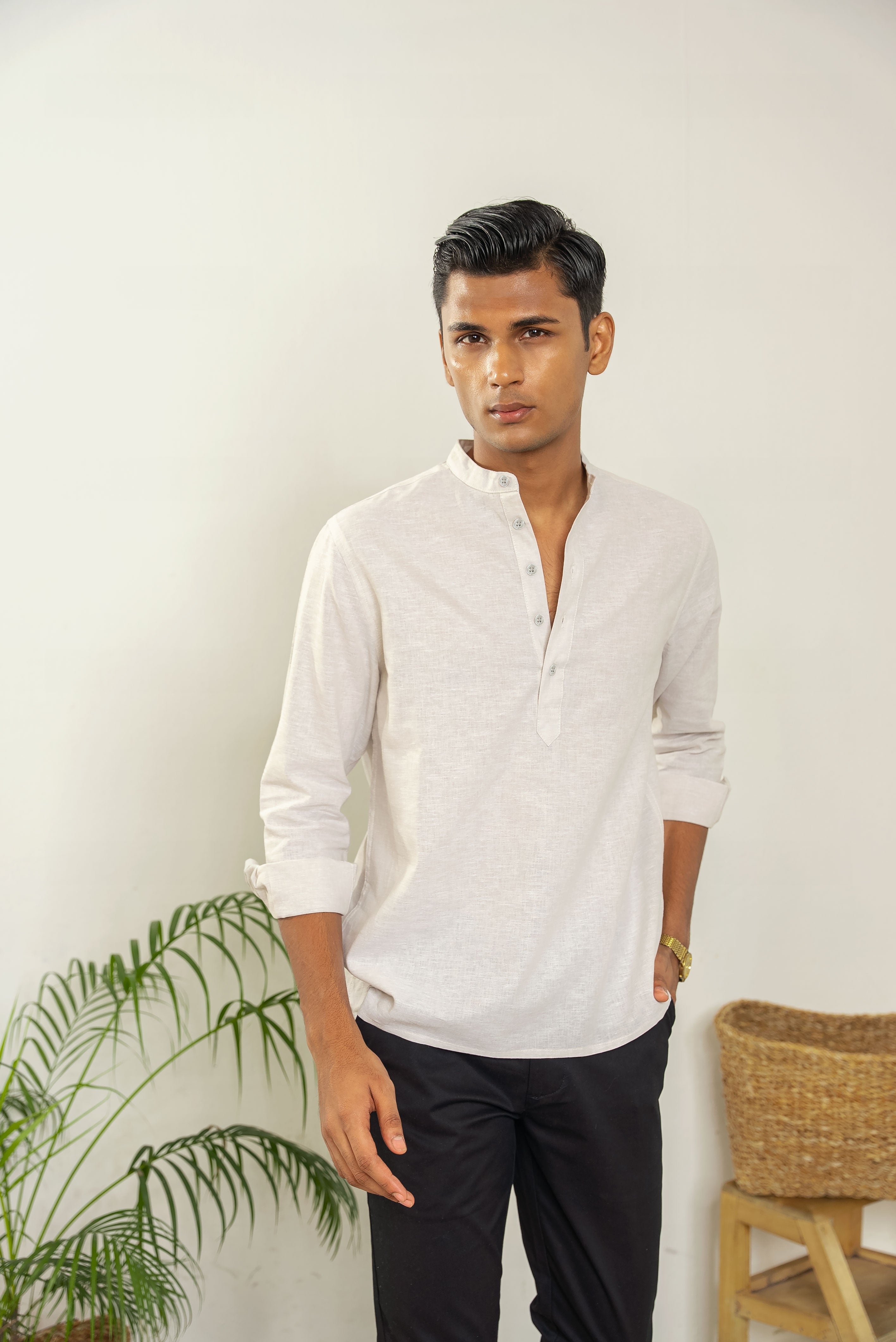 Henley for Men - Light Grey