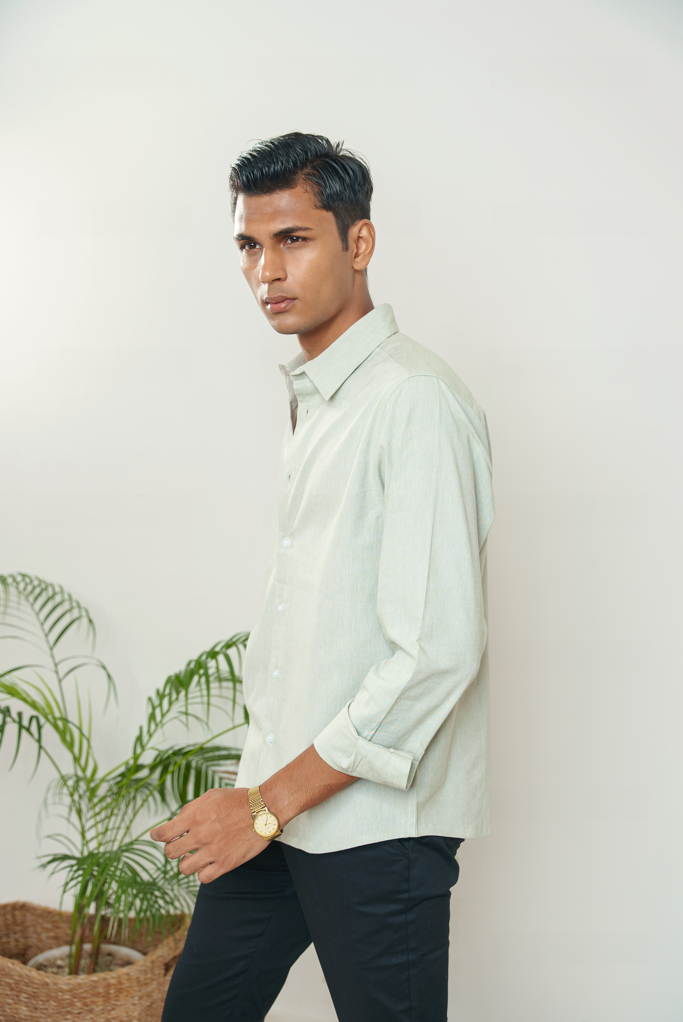 Pistachio Long Sleeve Shirt For Men
