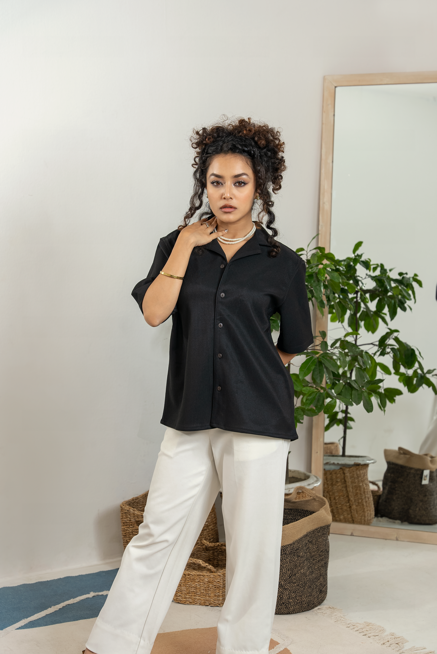 Cordaro Cuba - Black Rib Texture Cuba - Cuban Shirt - Unisex