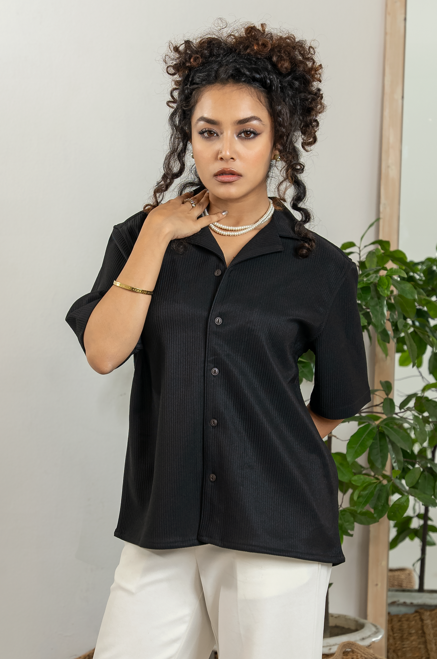 Cordaro Cuba - Black Rib Texture Cuba - Cuban Shirt - Unisex