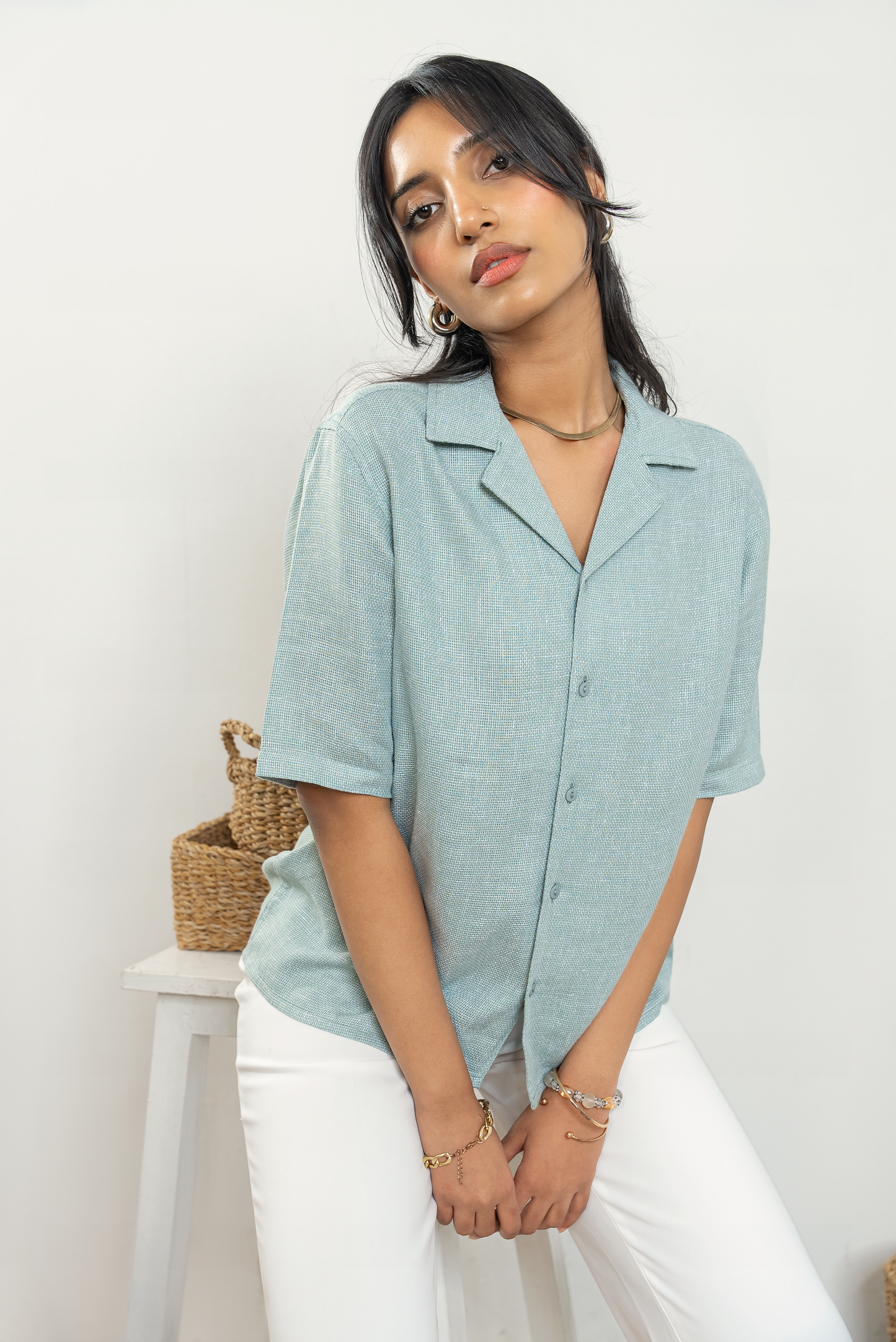 Cordaro Cuba - Aqua Textured Cuba - Cuban Shirt - Unisex