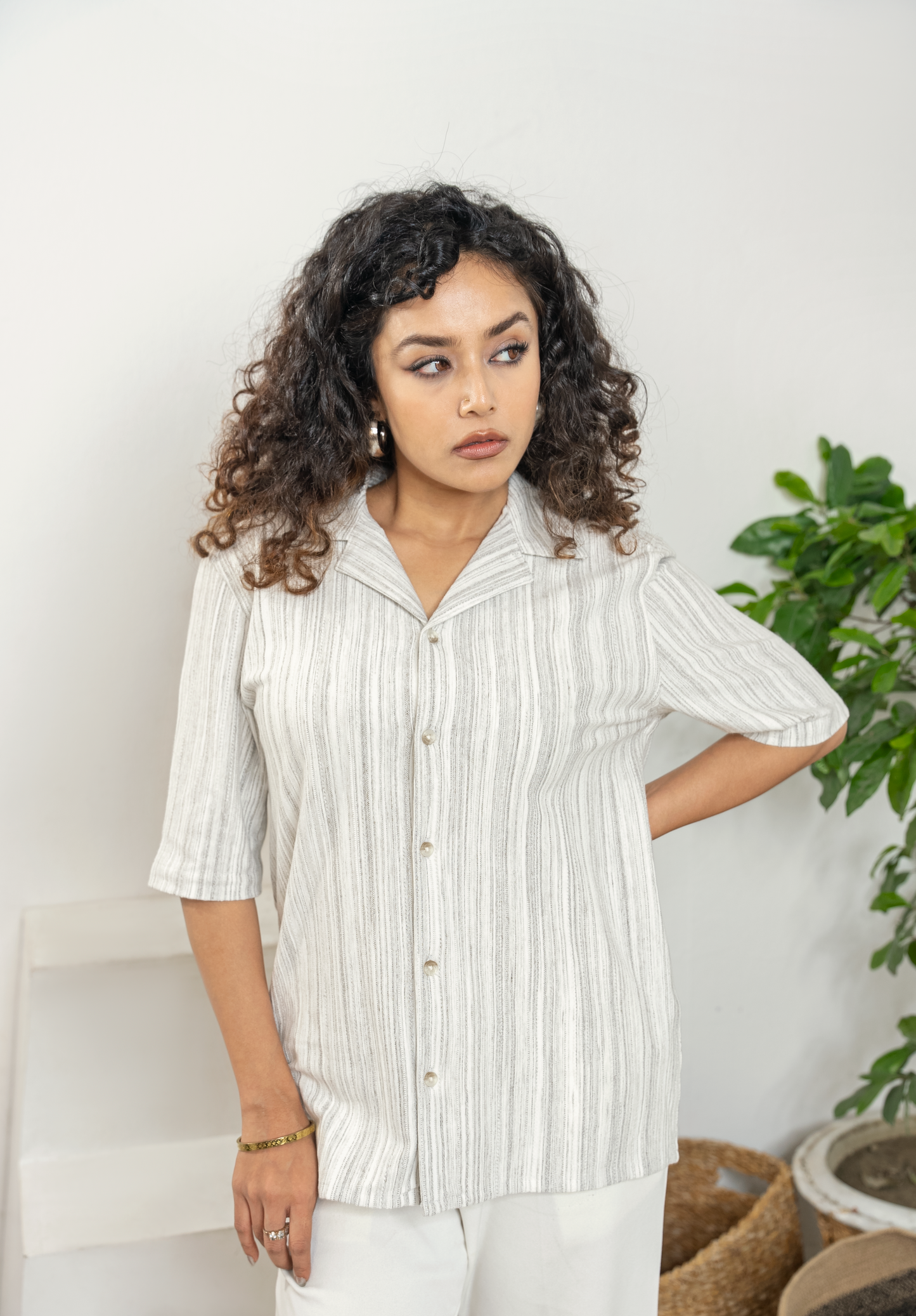 Cordaro Cuba - White and Grey Stripe Cuba - Cuban Shirt - Unisex