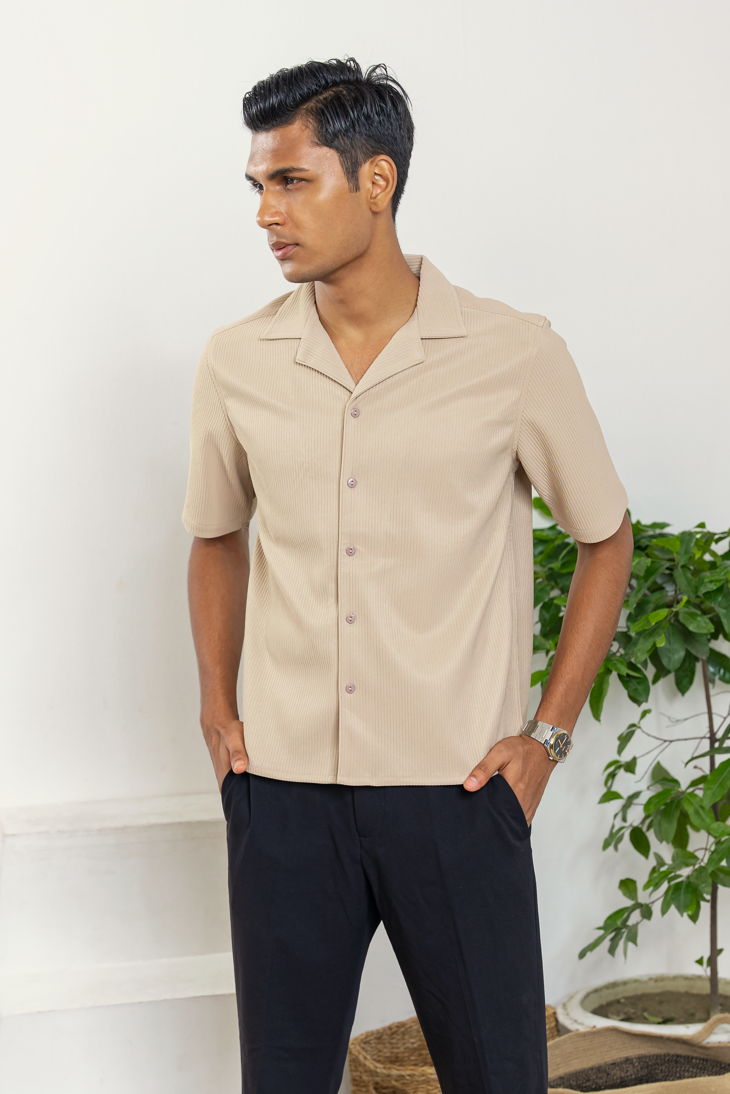 Cordaro Cuba - Sand Rib Texture Cuba - Cuban Shirt For Men