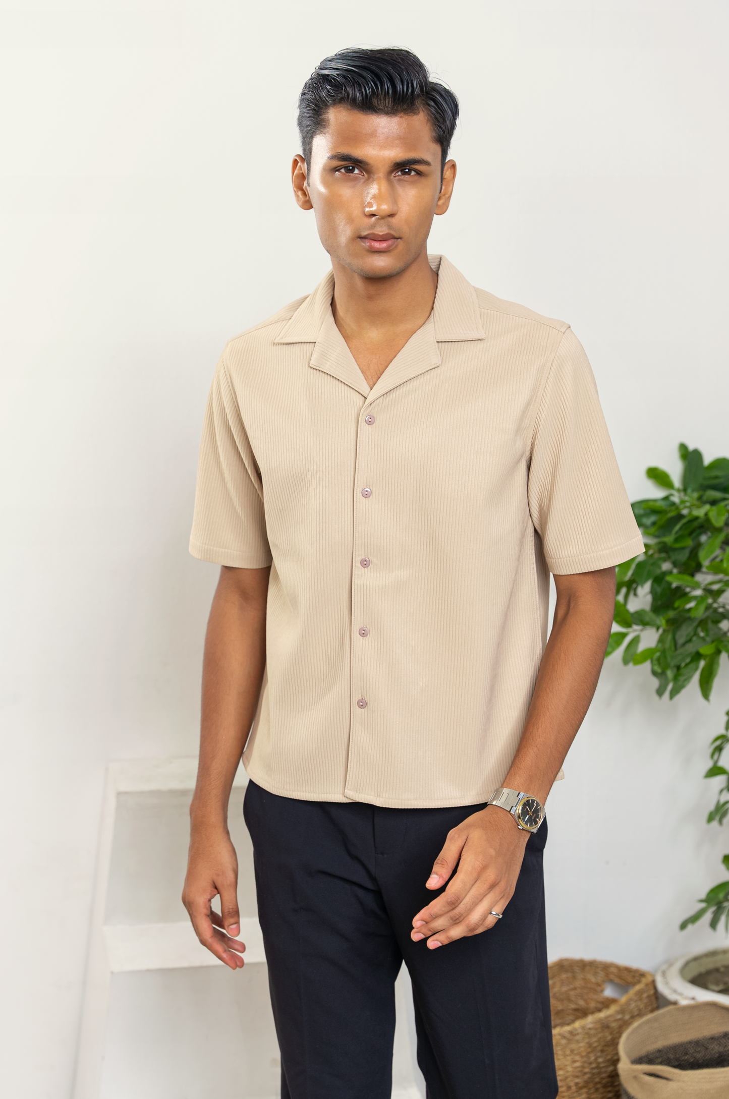 Cordaro Cuba - Sand Rib Texture Cuba - Cuban Shirt For Men