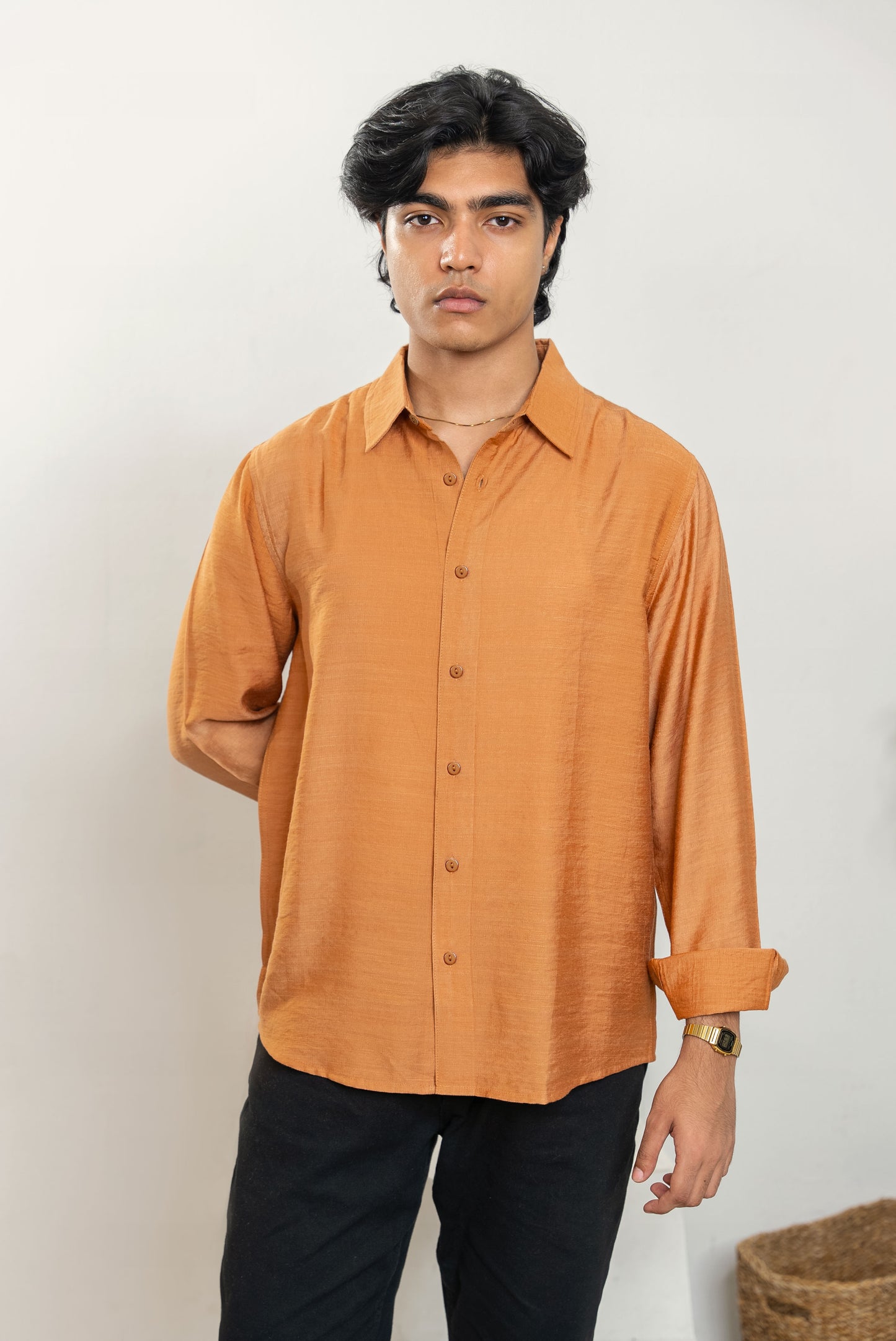 Amber - Relaxed Long Sleeve Shirt For Men