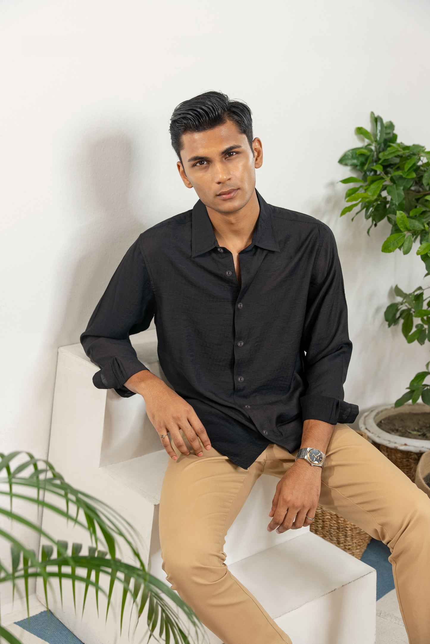 Black Long Sleeve Shirt For Men