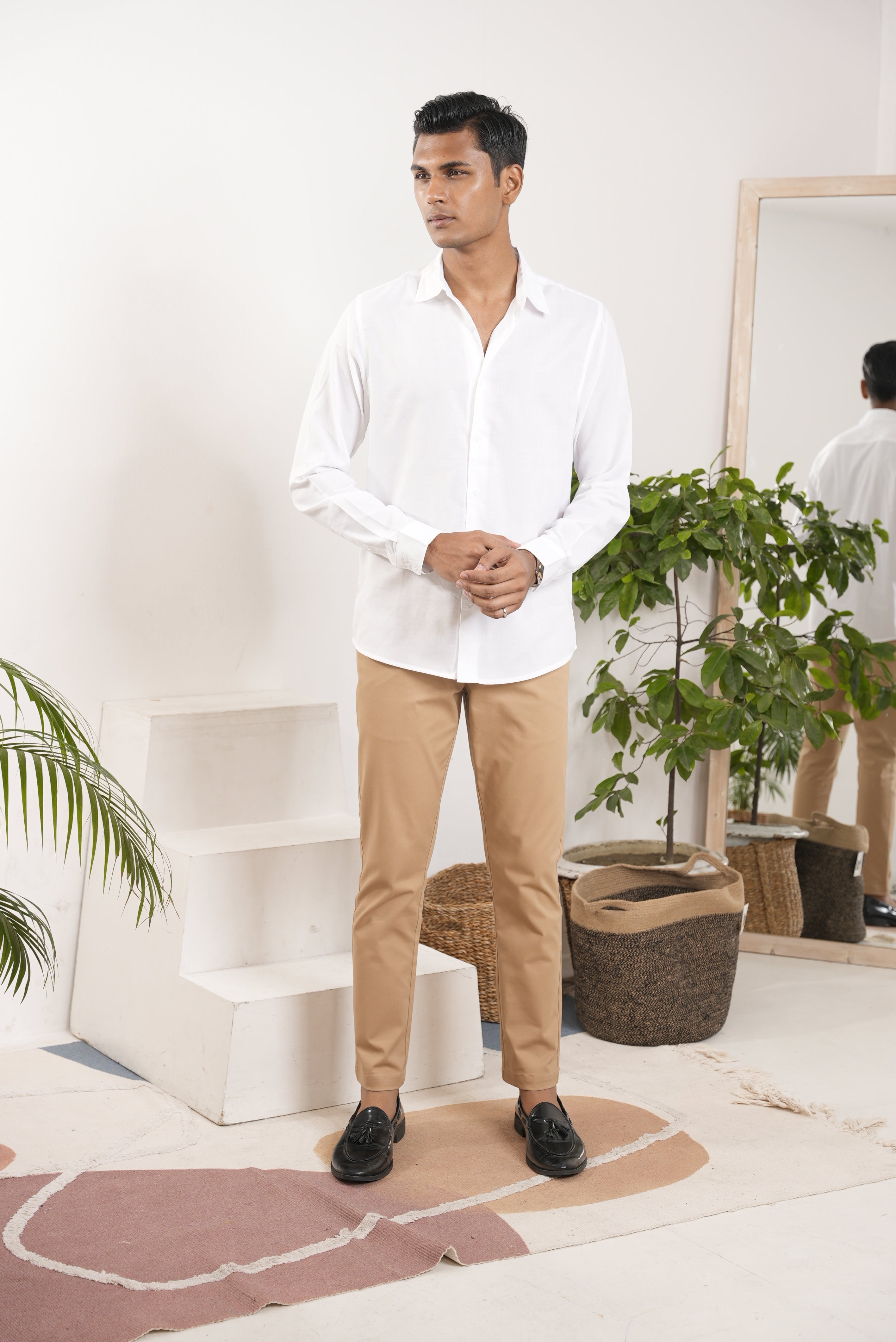 White - Long Sleeve Shirt For Men