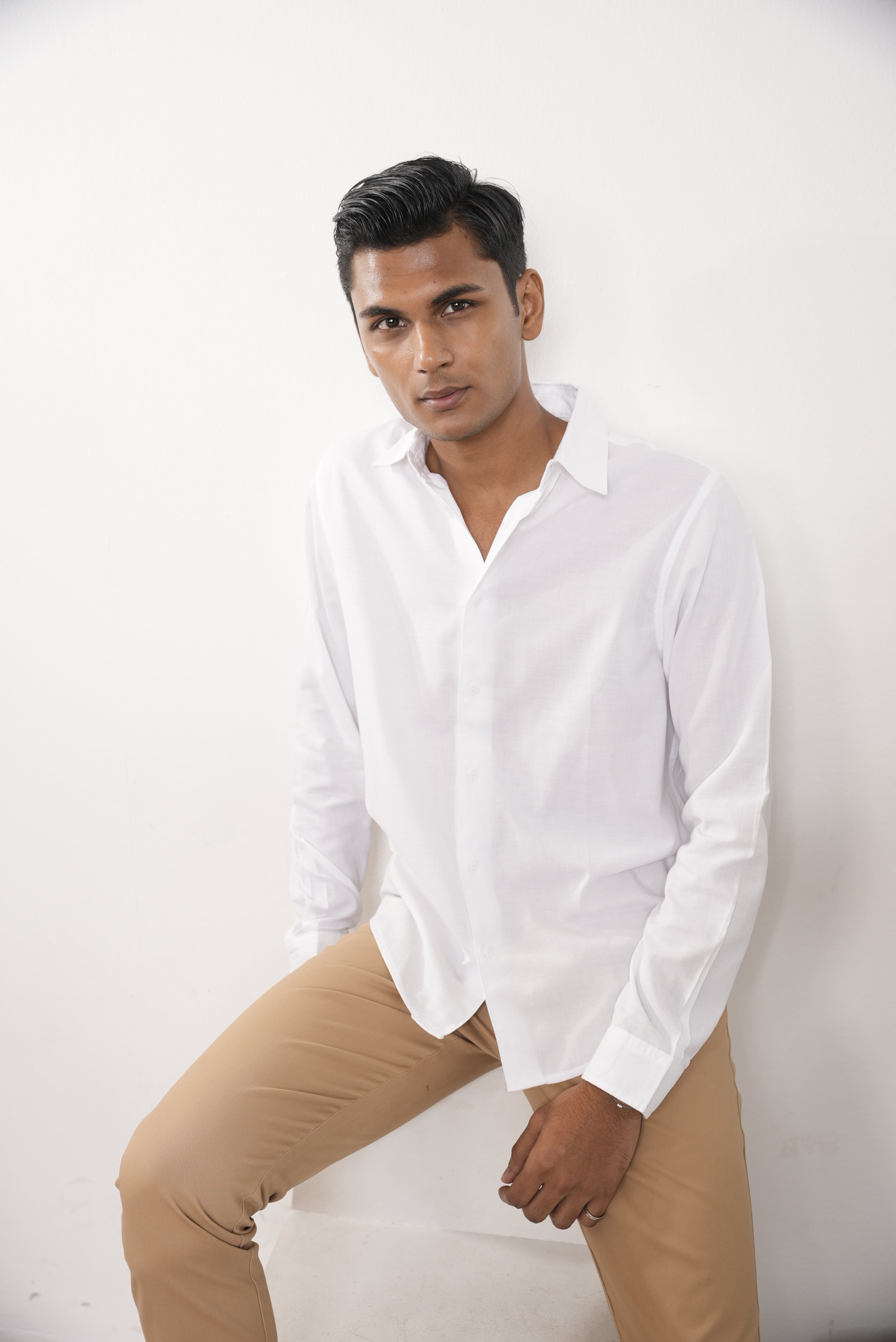 White - Long Sleeve Shirt For Men