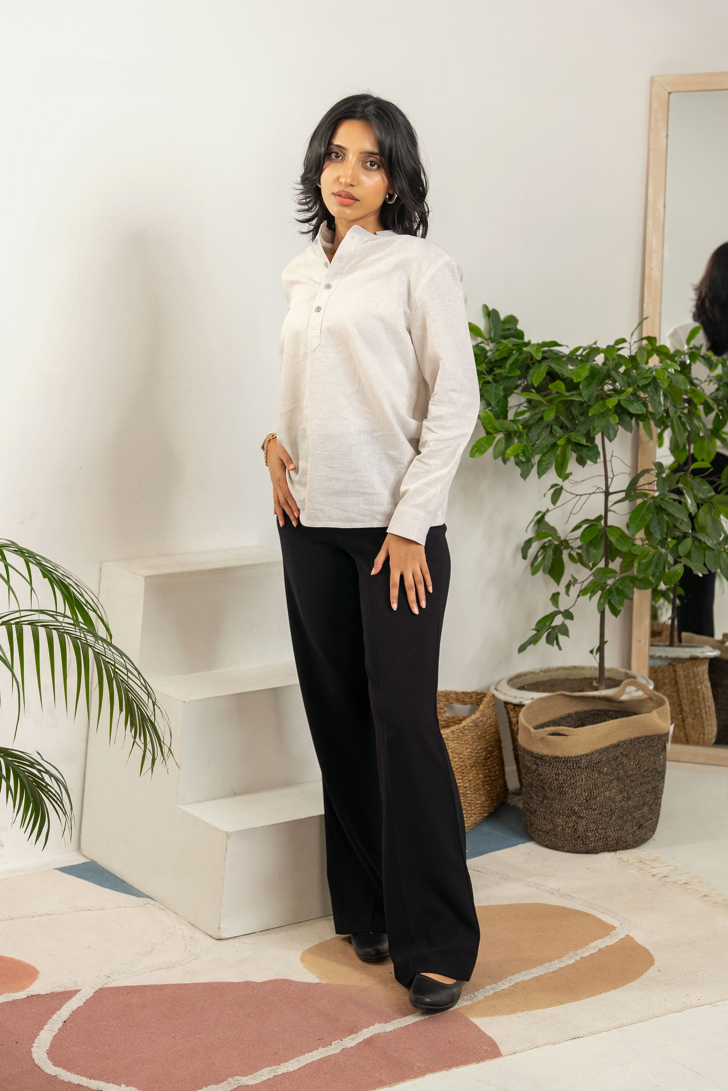 Henley - Unisex - Light Grey