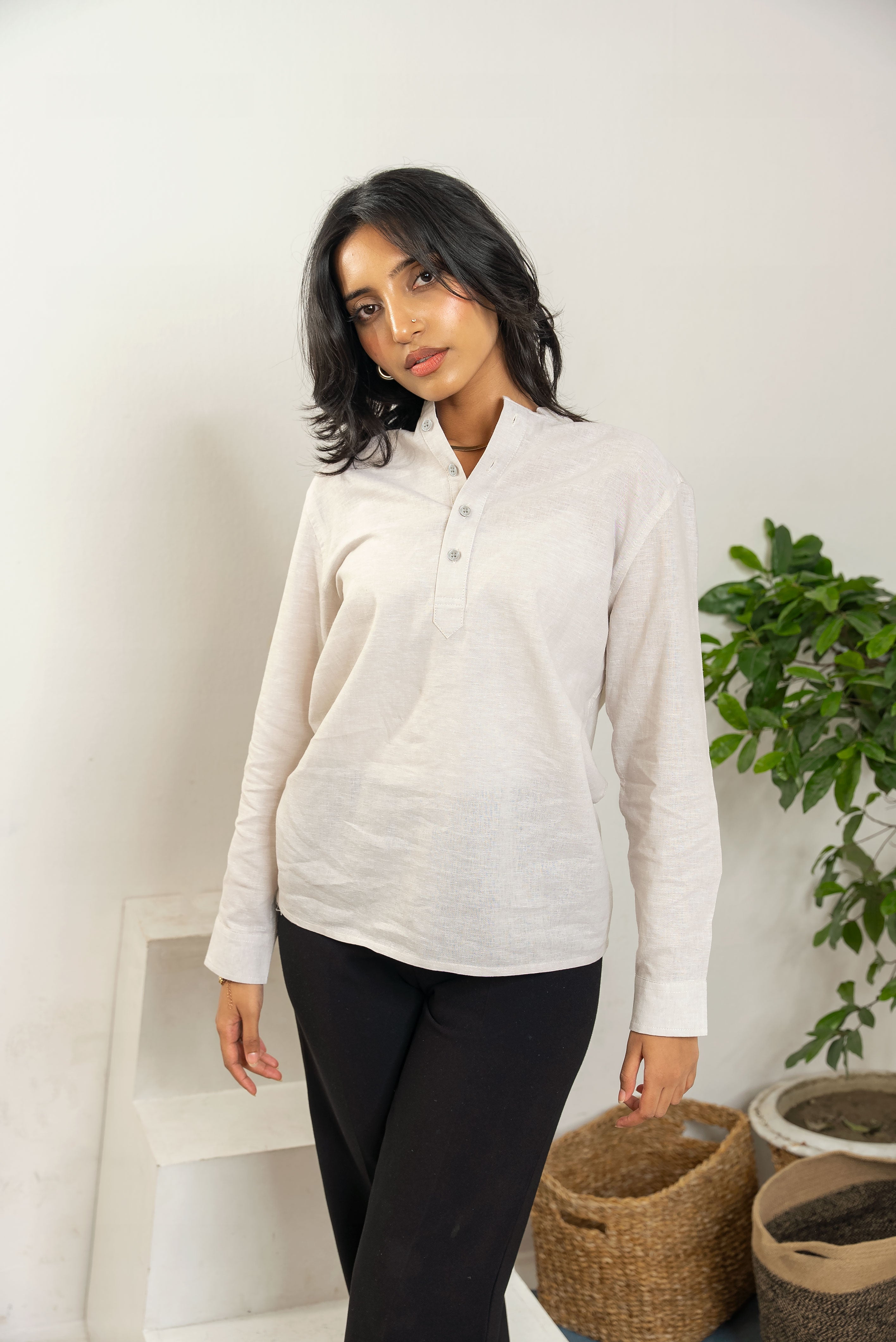 Henley - Unisex - Light Grey