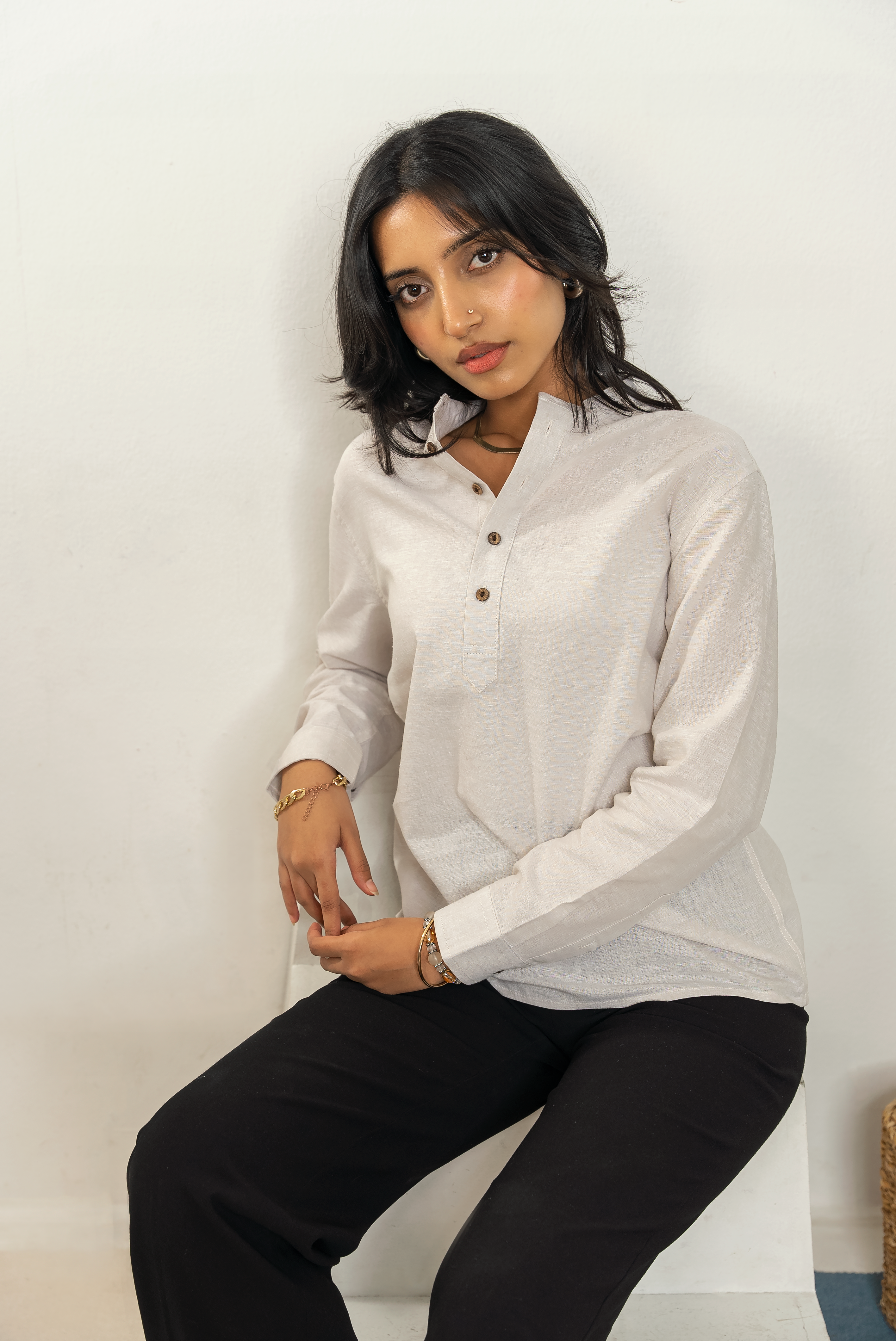 Henley - Unisex - Light Grey