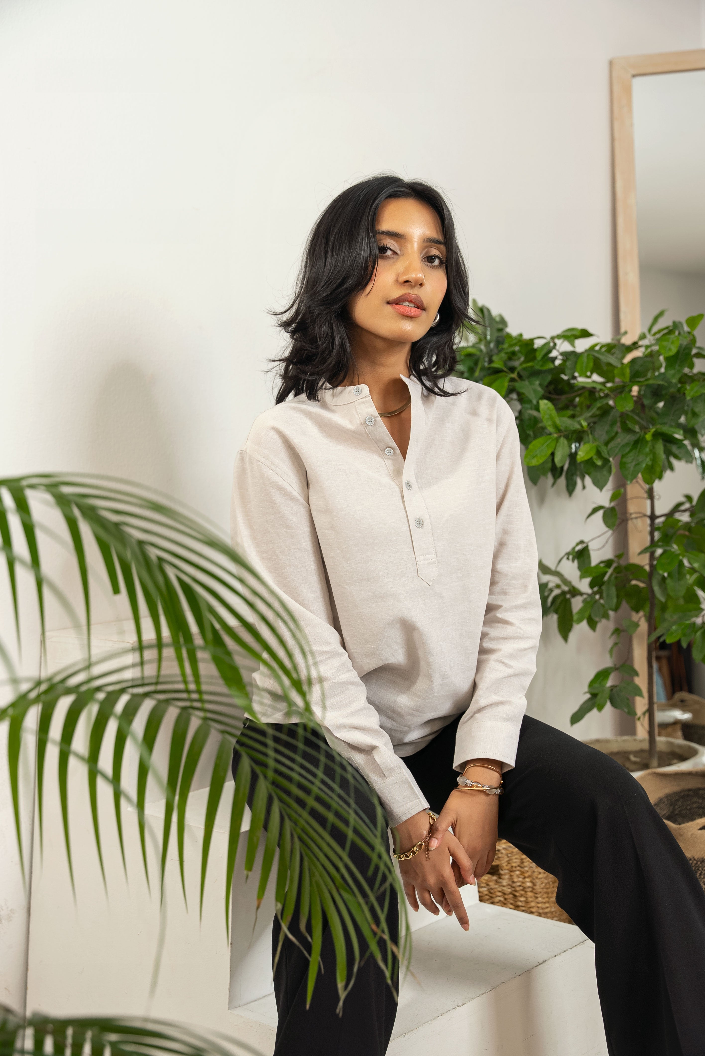 Henley - Unisex - Light Grey