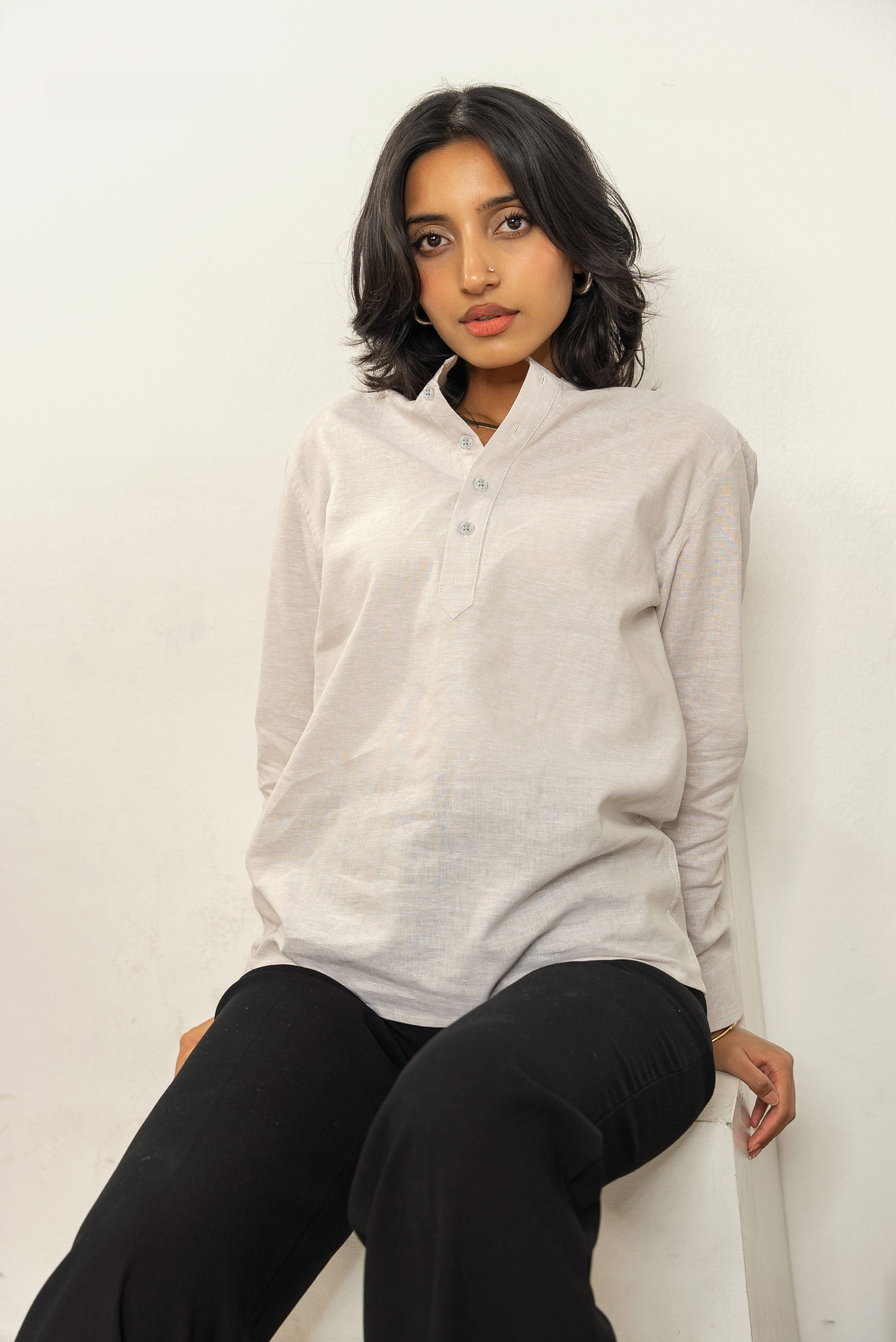 Henley - Unisex - Light Grey