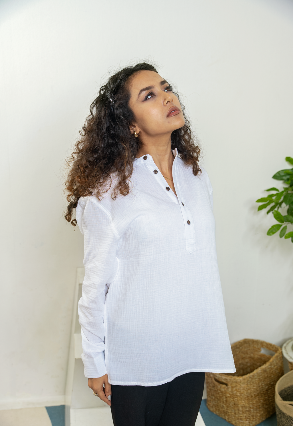 Waffle Henley - Katua - Unisex - White