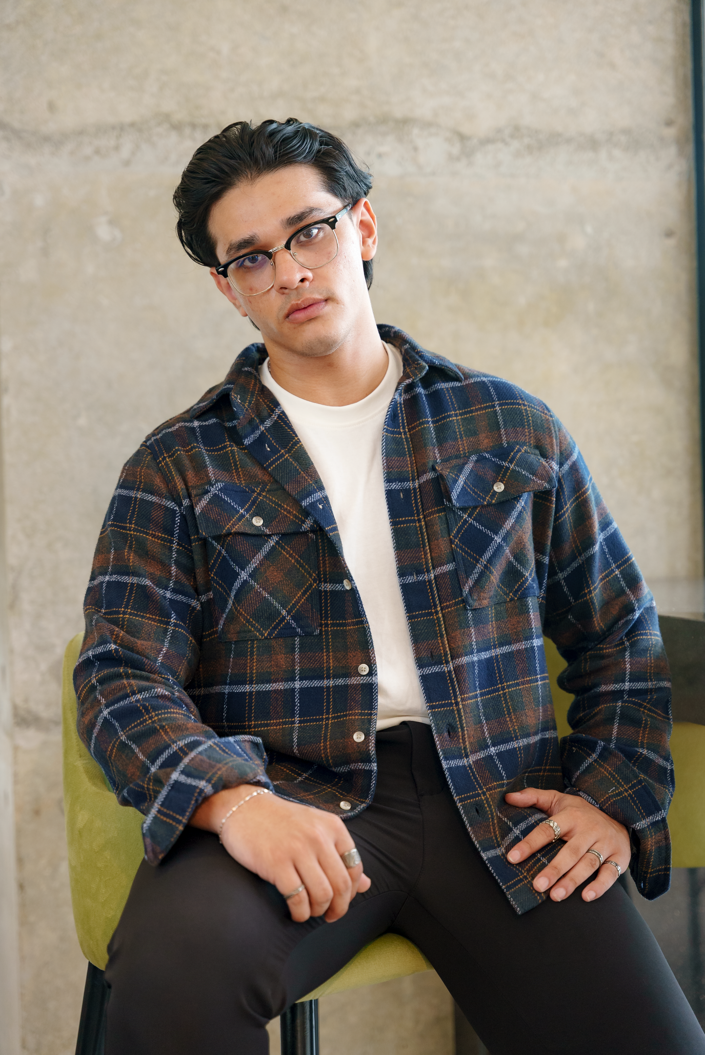 Flannel for Men - Moss and Navy - Dual Pocket Shirts