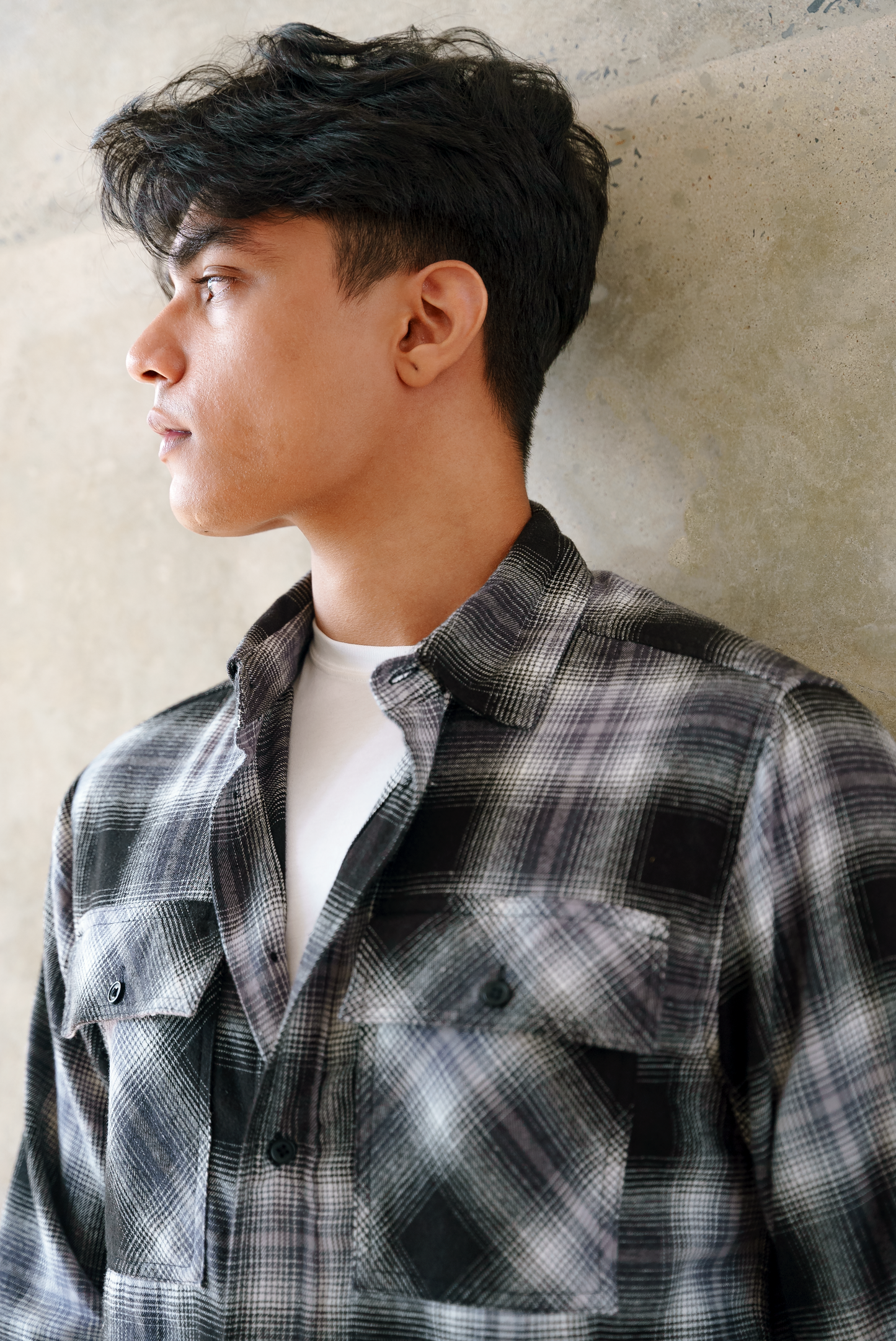 Flannel for Men - Black and White - Dual Pocket Shirts