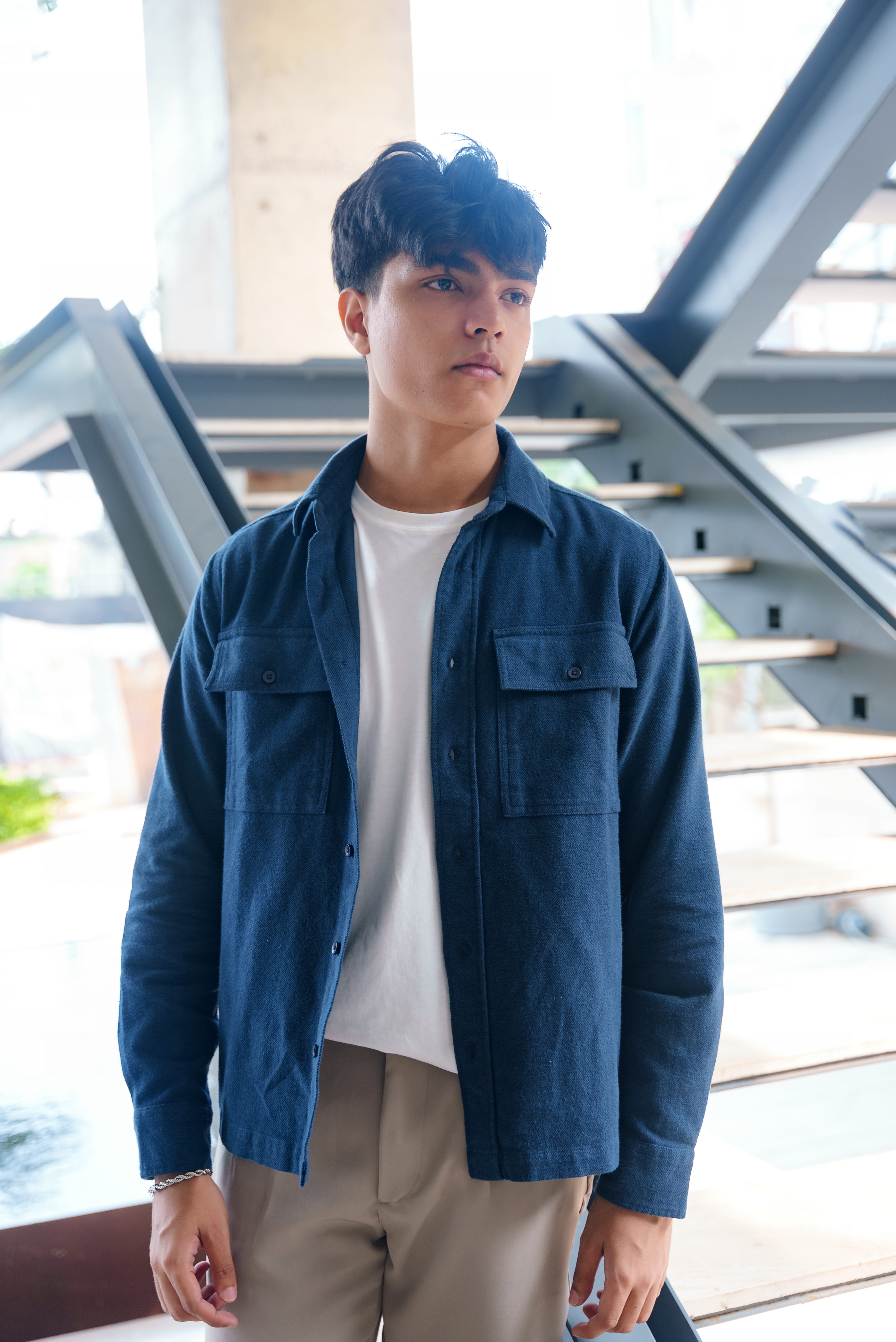 Flannel for Men - Navy - Dual Pocket Shirts