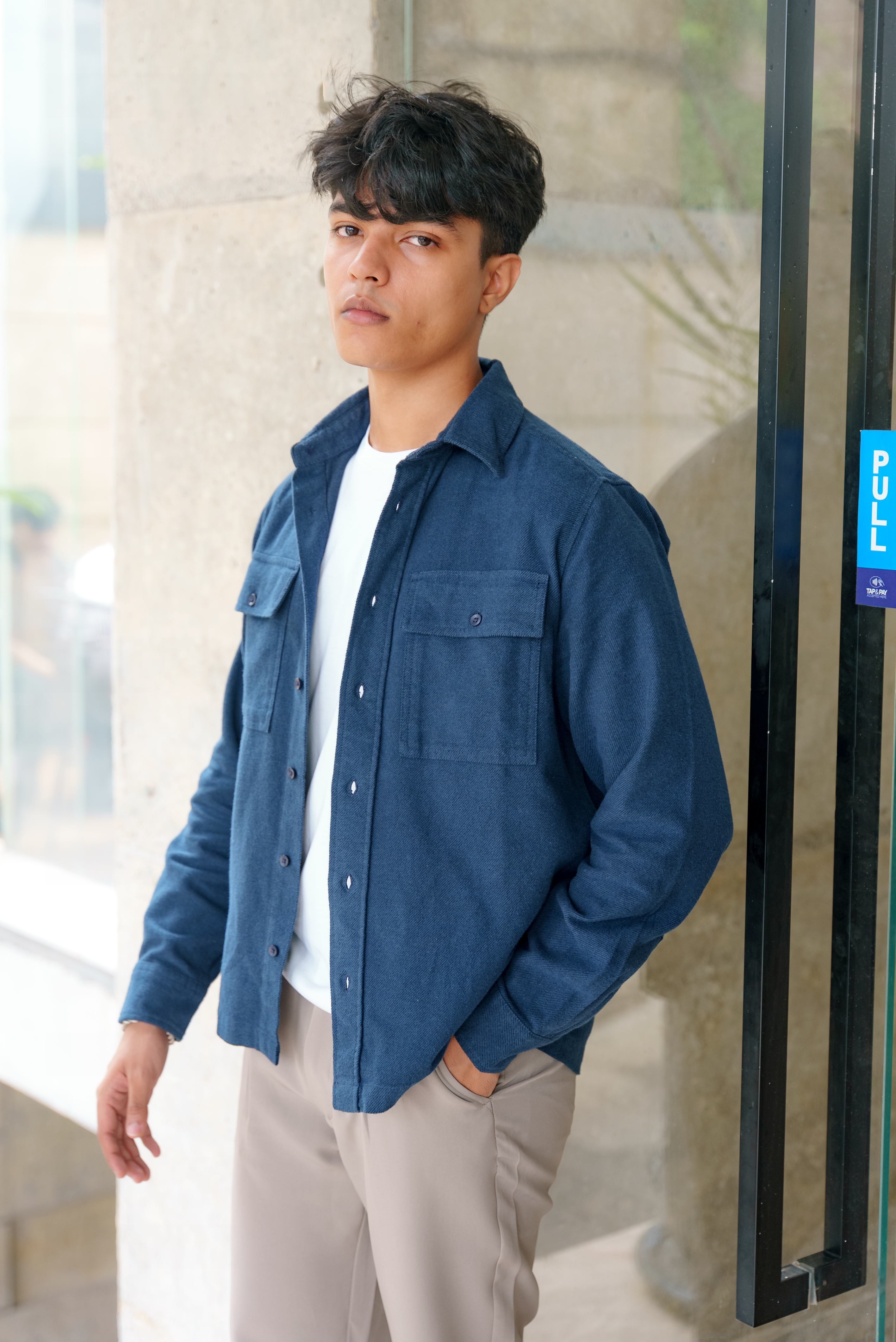 Flannel for Men - Navy - Dual Pocket Shirts
