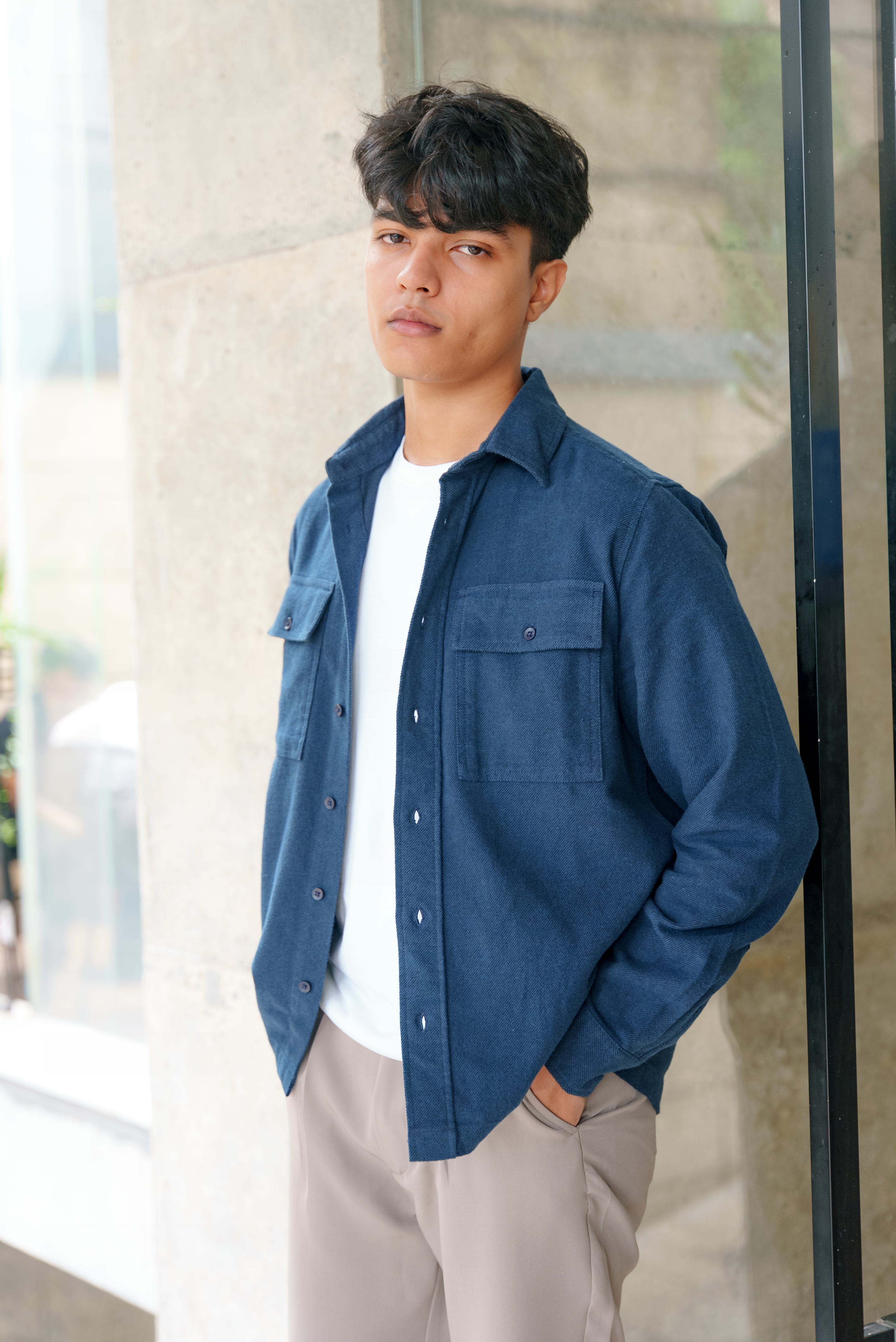 Flannel for Men - Navy - Dual Pocket Shirts