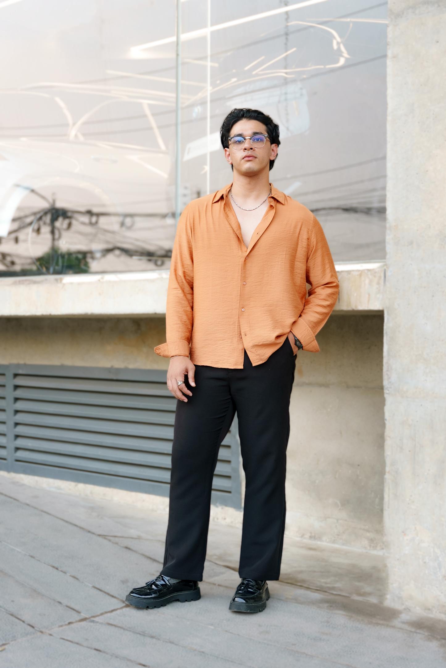 Amber - Relaxed Long Sleeve Shirt For Men