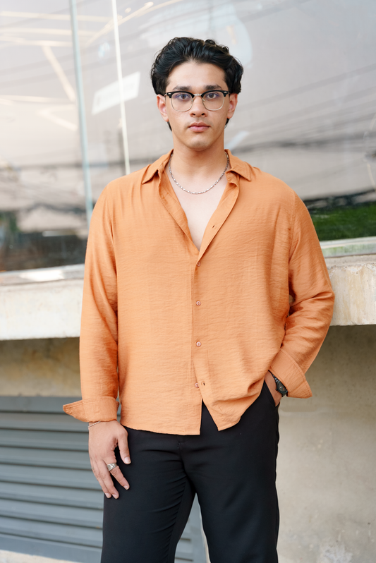 Amber - Relaxed Long Sleeve Shirt For Men