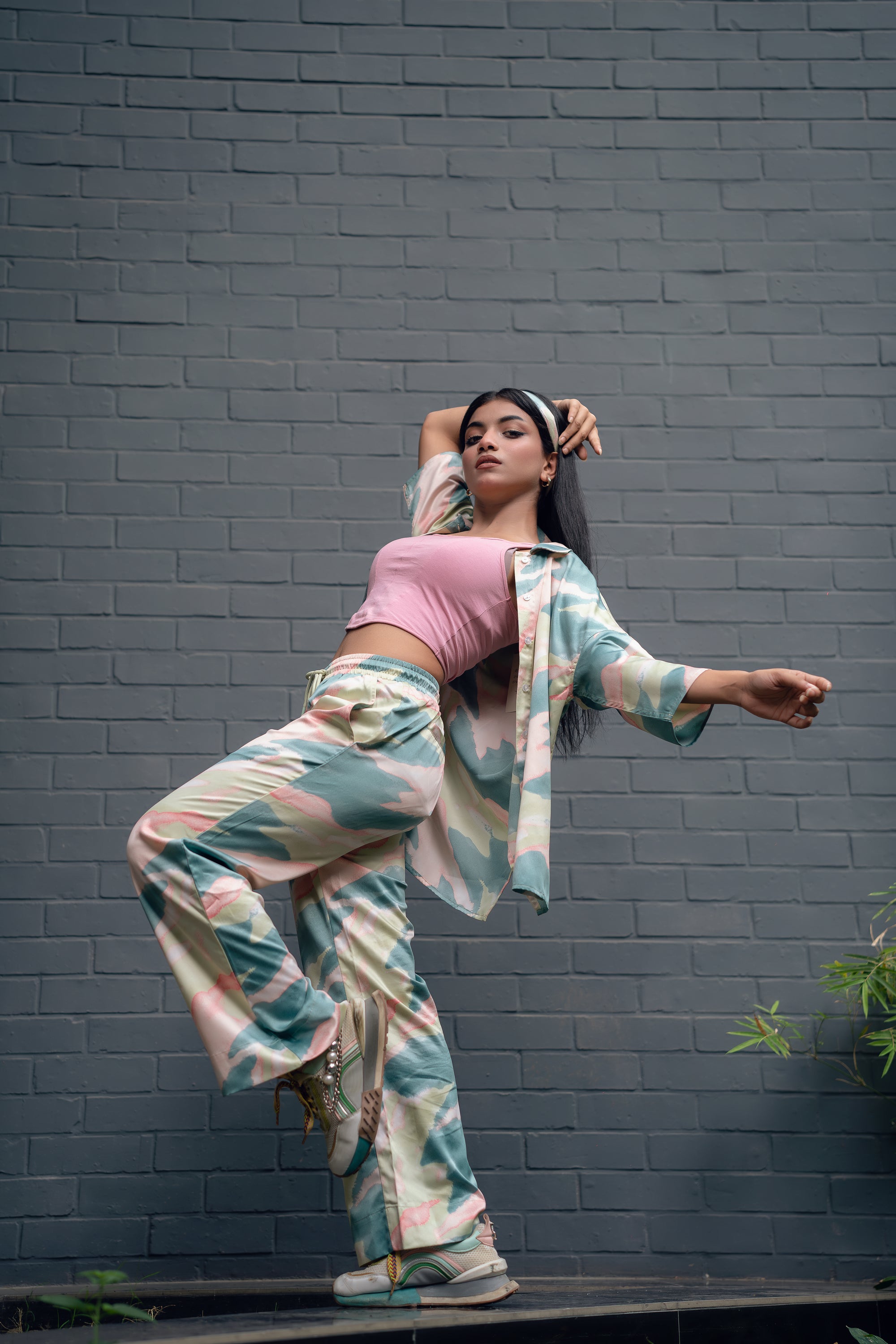 Chic Hues - Straight Legged Pants - Tie Dye print