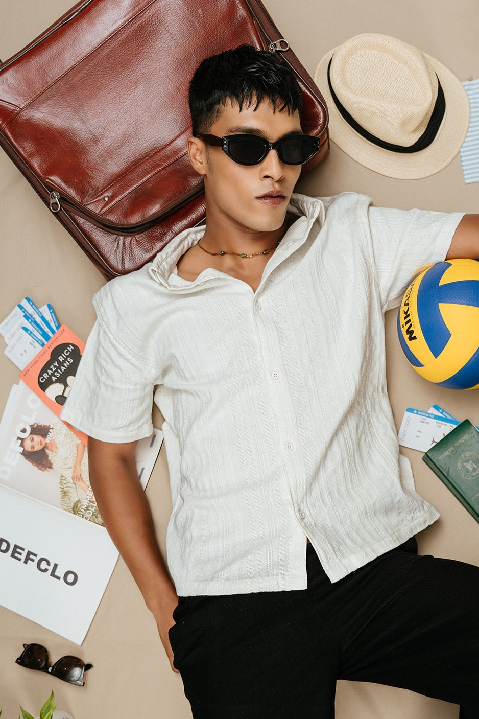 The Porter Shirt - Half Sleeve Boxy Shirt For Men - Textured White