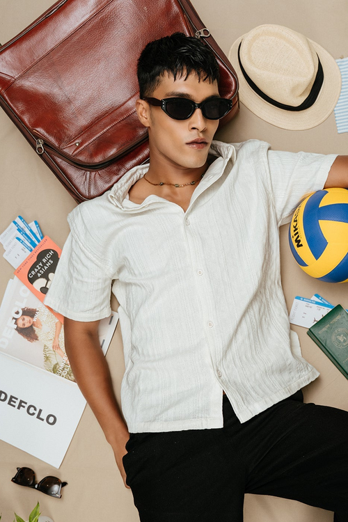 The Porter Shirt - Half Sleeve Boxy Shirt For Men - Textured White