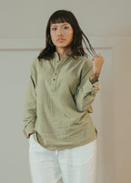 Waffle Henley Katua - Sage Green - Unisex