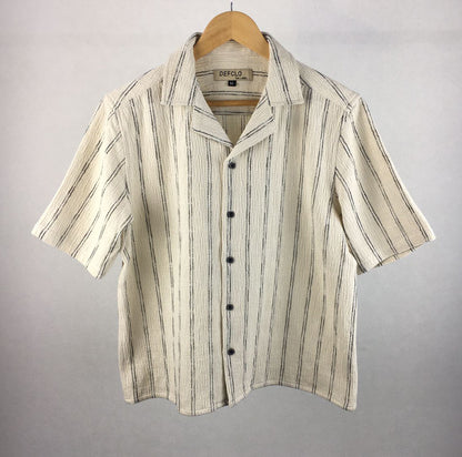 Cordaro Cuba - Off White Coastal Stripe Cuba - Cuban Shirt For Men