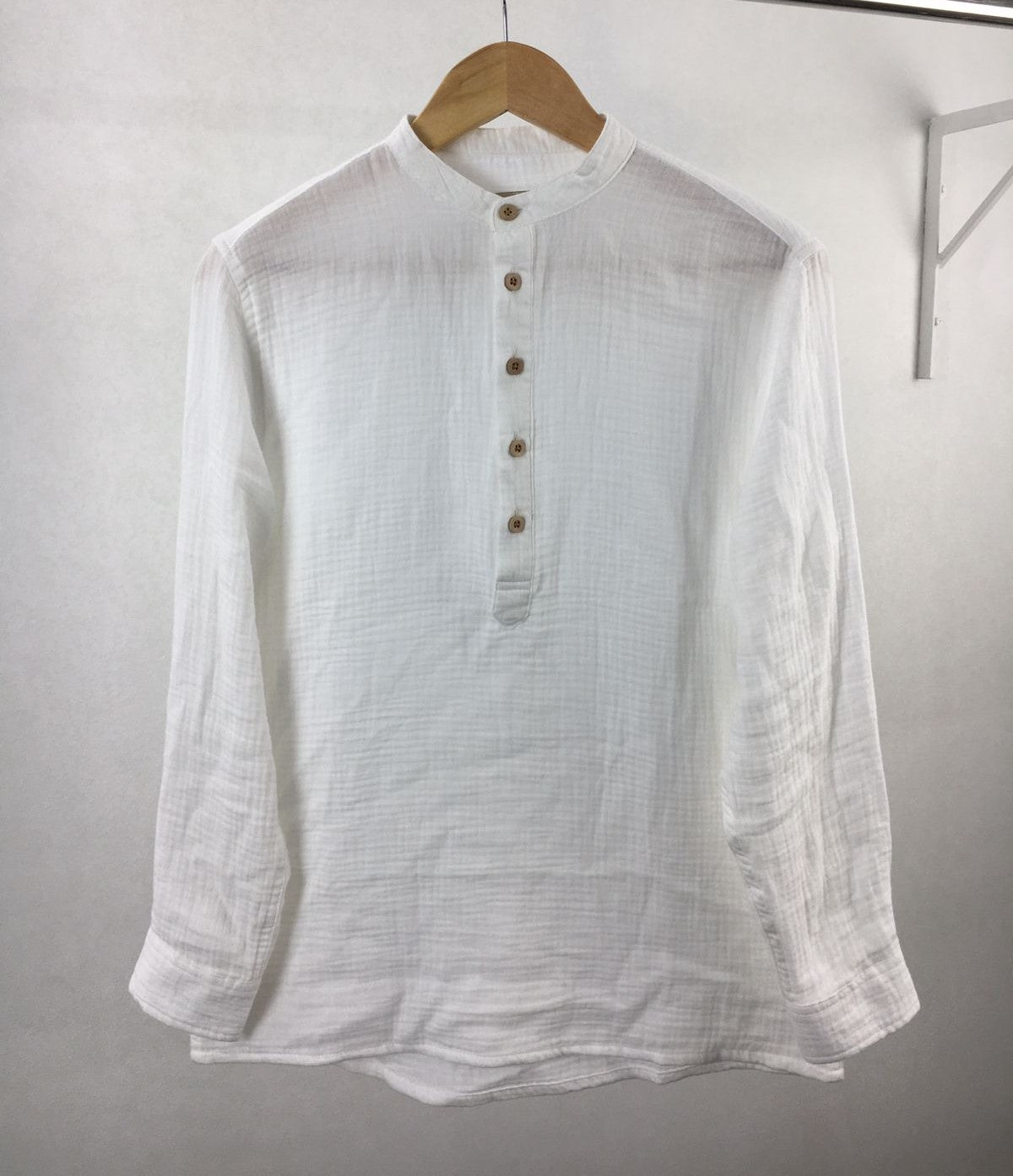 Waffle Henley for Men - White