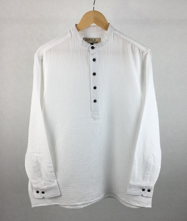 Waffle Henley for Men - White