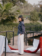 The European Collar - Linen - Long Sleeve Shirt - Blue - Unisex