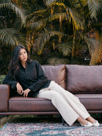 The European Collar - Linen Effect -  Long Sleeve Shirt - Black - Unisex