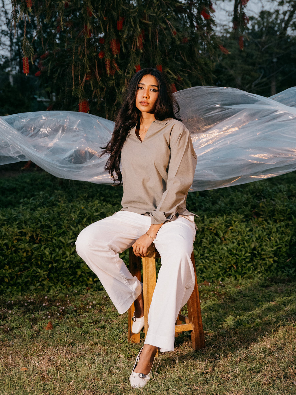 The Amalfi Shirt - Linen V-Placket - Moss Green - Unisex