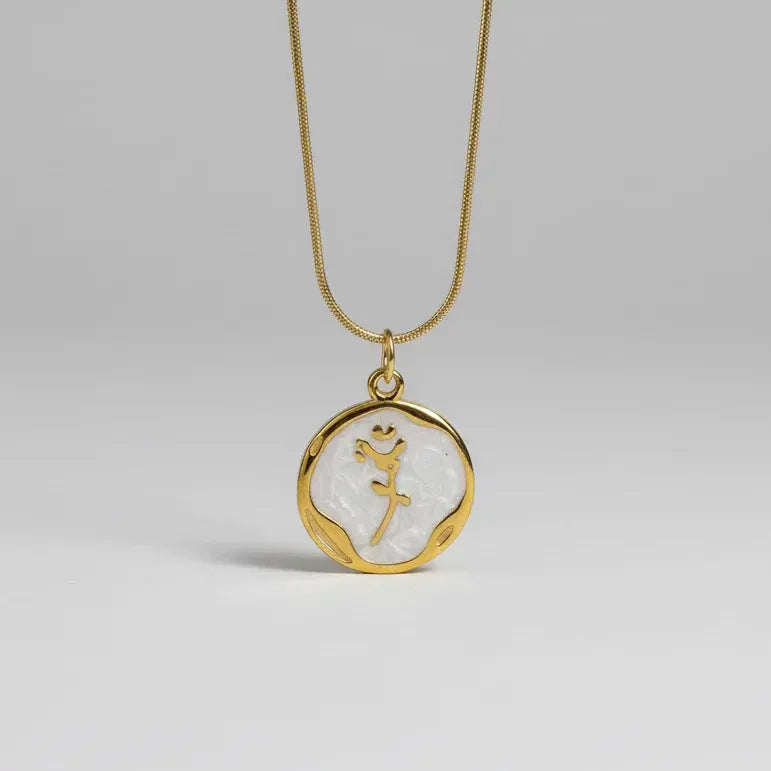 Enamel Rose Pendant