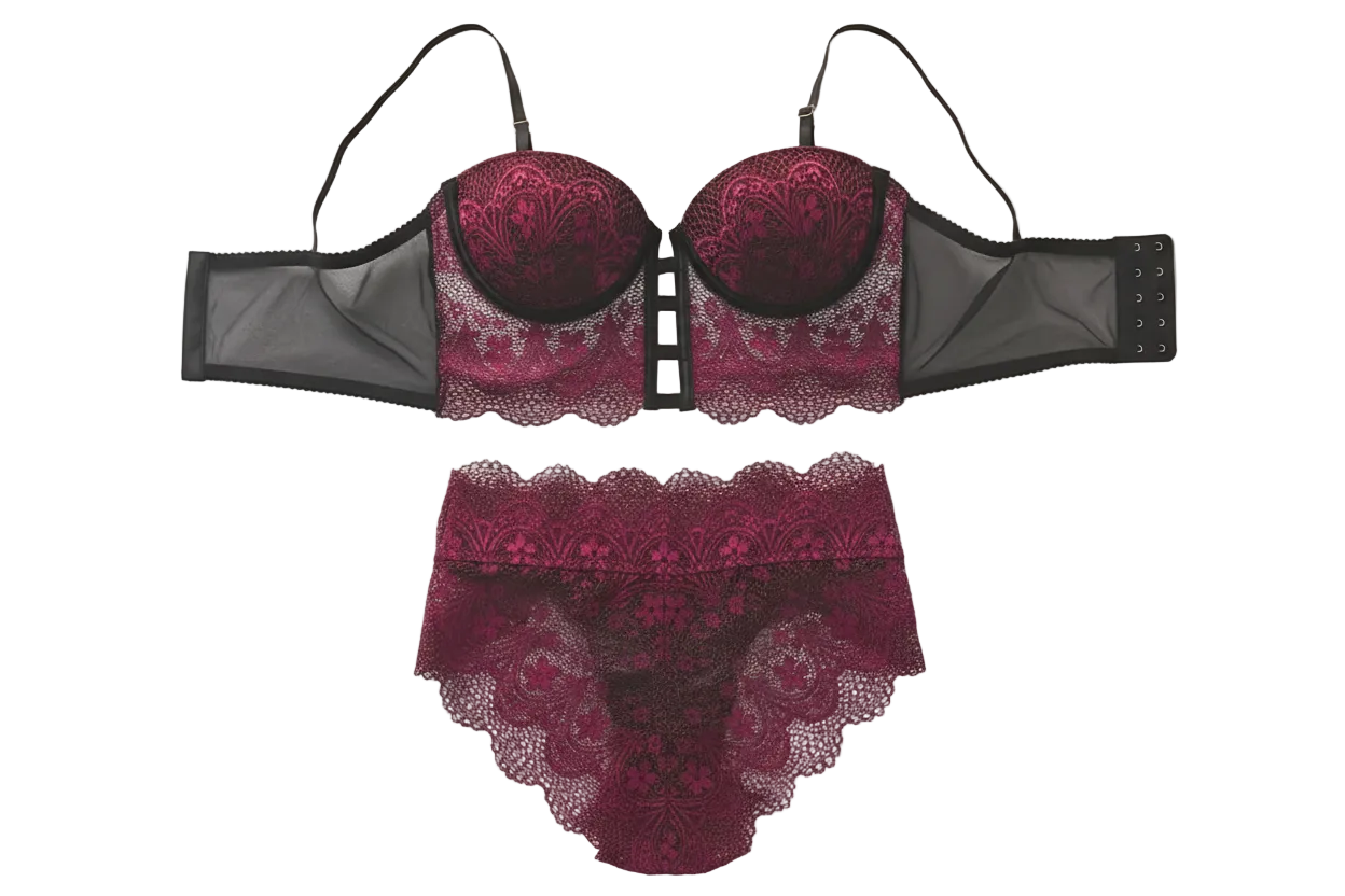 Obsession Bralette Set - Maroon