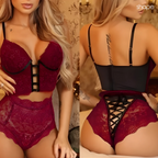 Obsession Bralette Set - Maroon