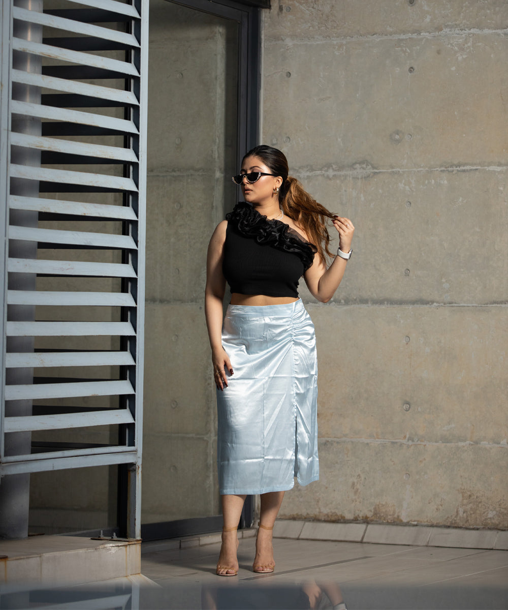 Spashe Light Blue Skirt Scrunchie Moment 5