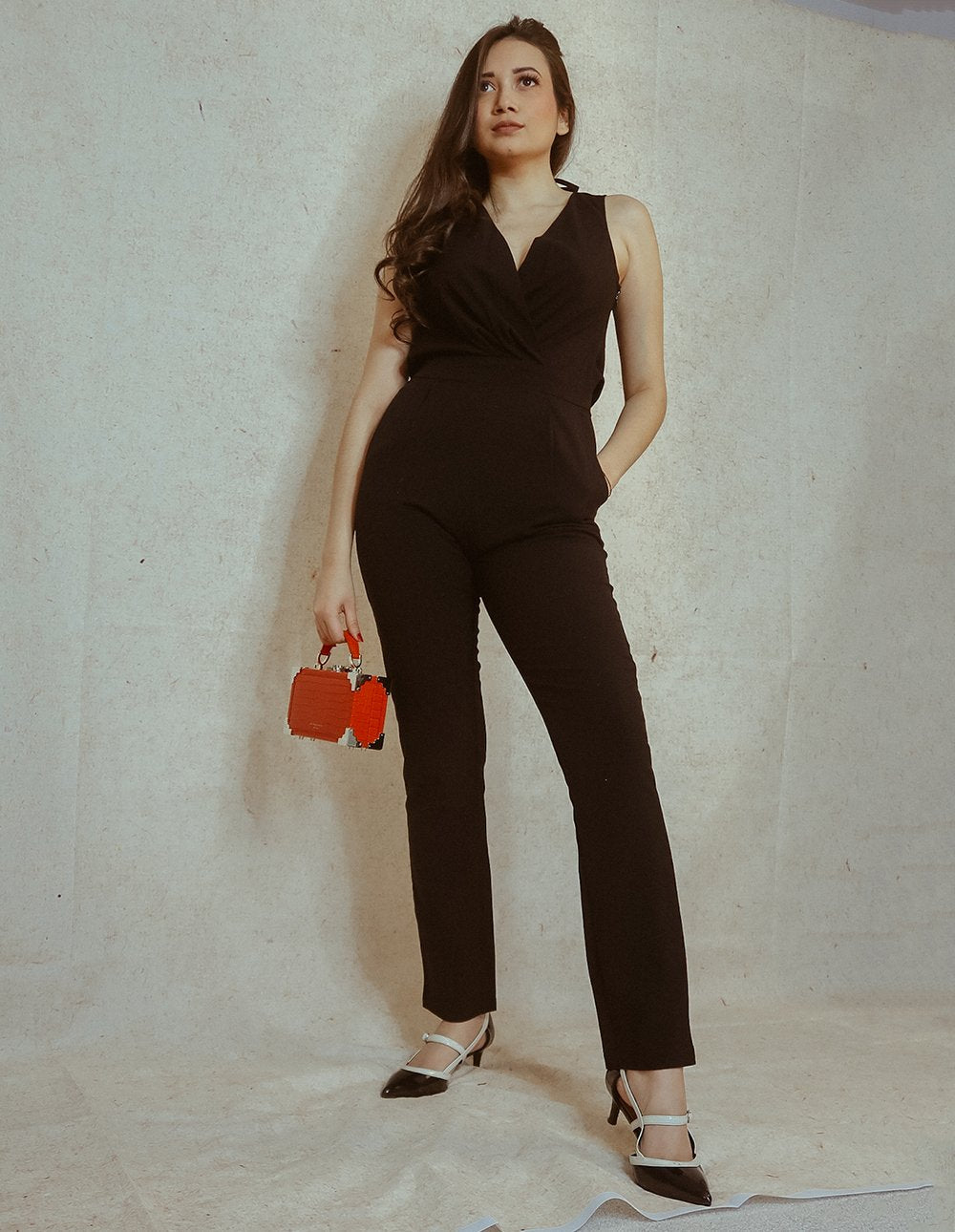 Bsidd Loves V neckline Black Jumpsuit 1