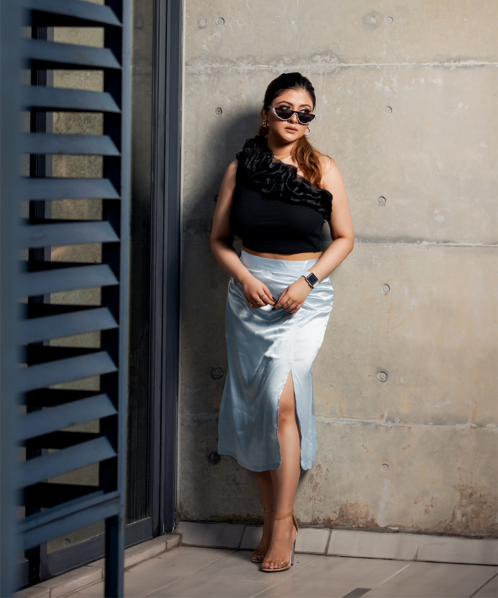 Spashe Light Blue Skirt Scrunchie Moment 2
