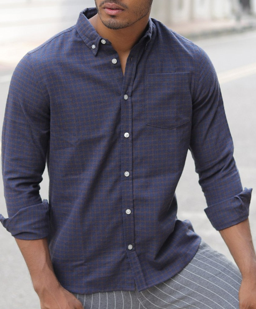 Casual Shirt - Uninhibited - Navy Flannel